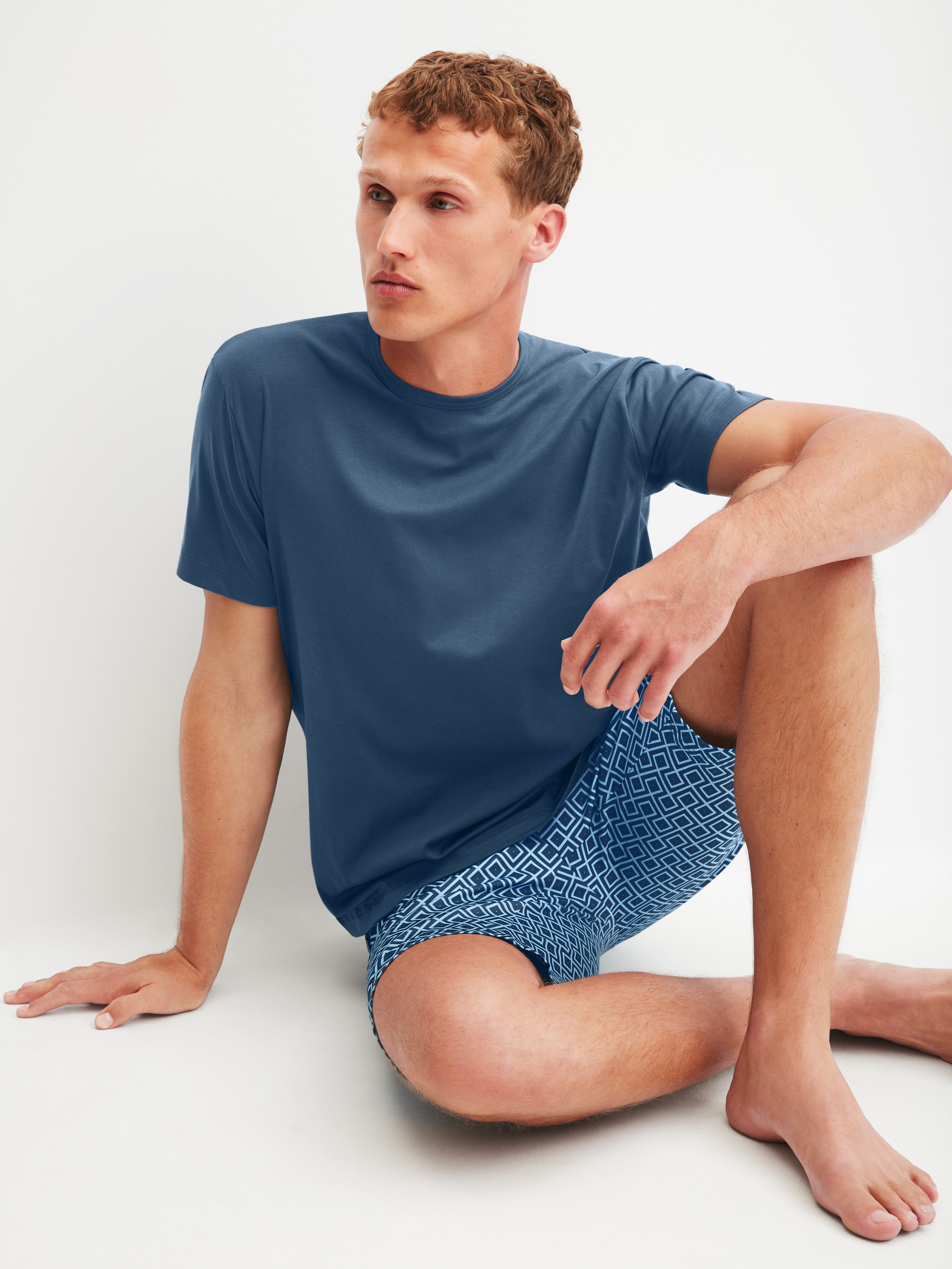 CALIDA Pyjama Relax Streamline 1 (2 tlg) mit Rundhalsausschnitt und kurzem Arm, weich, Interlock Qualität – Bild 3 von 5