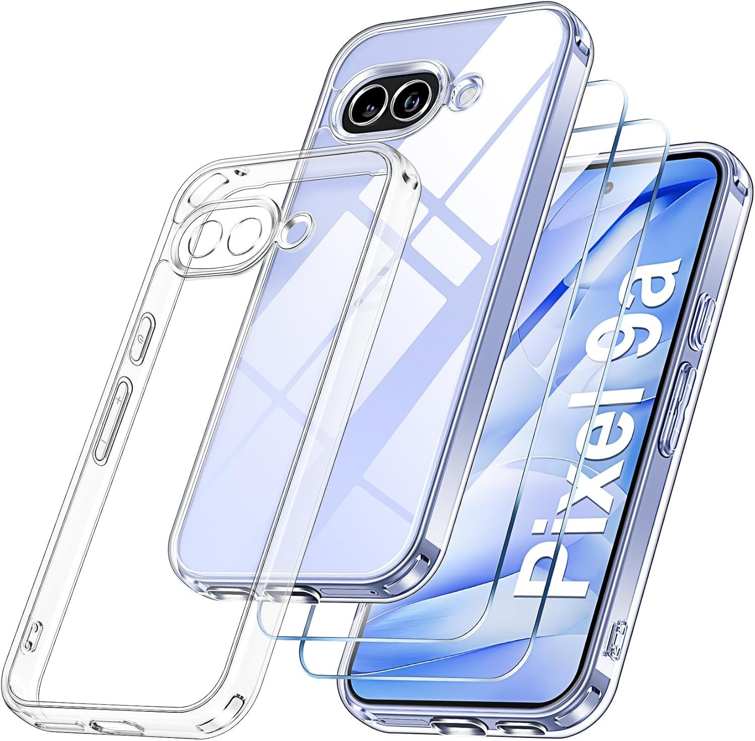 MSM Handyhülle Hülle + 2X Schutzglas für Google Pixel 9A Panzerfolie Full Screen Case
