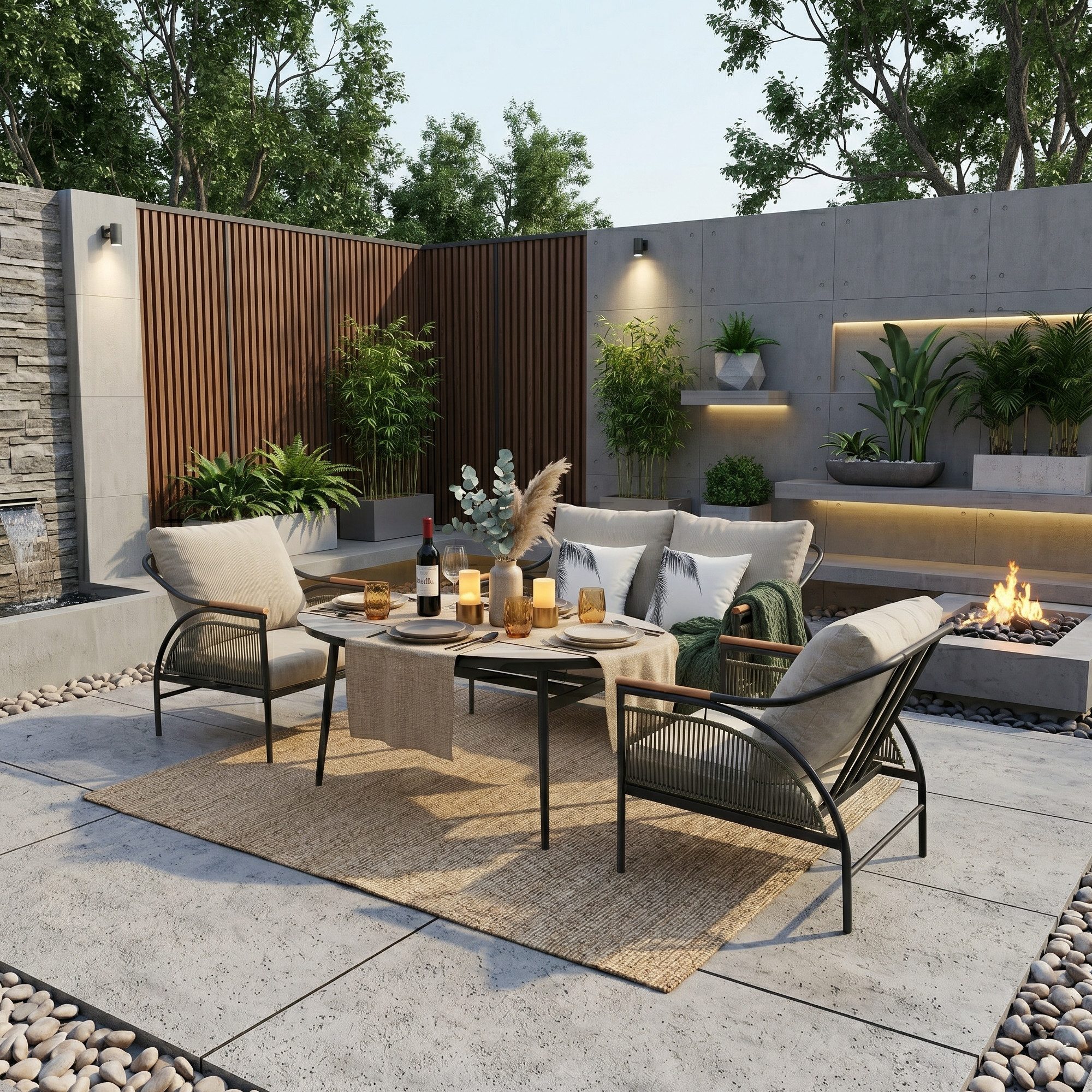 MANDALIKA Garden Gartenlounge-Set XL Dining Lounge Set Valencia - extra hoher Rücken, extra breiter Sitz
