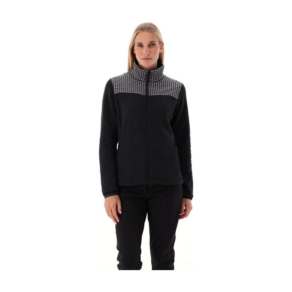 CMP Outdoorjacke Woman Wool Fleece Jacket Elegantes Damen-Sweatshirt aus Arctic Fleece mit Hahnentritt-Print