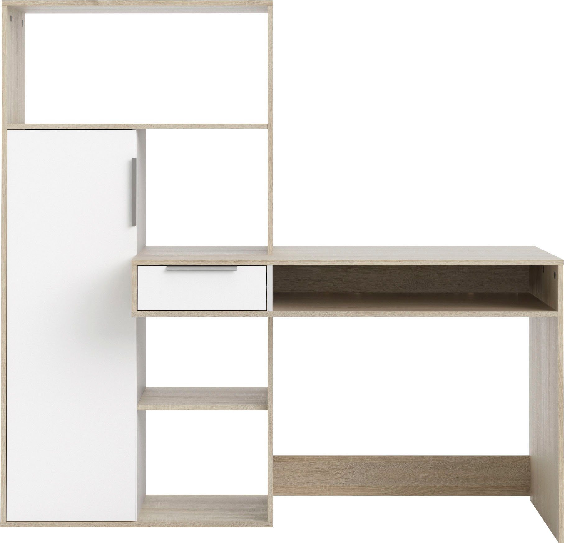 INOSIGN Regal-Schreibtisch Function Plus, Standregal, Aktenregal, Stauraumregal, Multifunktional, mit 1 Schublade, 1 Tür, Regal und Fächern
