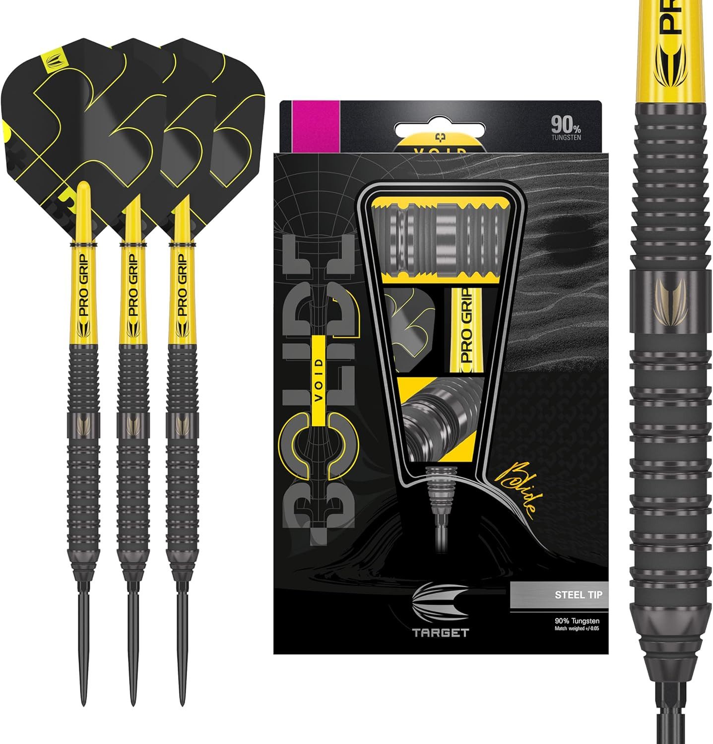 TARGET DARTS Dartpfeil Bolide Void 90% Tungsten Steeldart, Swiss-Point-Darts Barrel 02, 22G