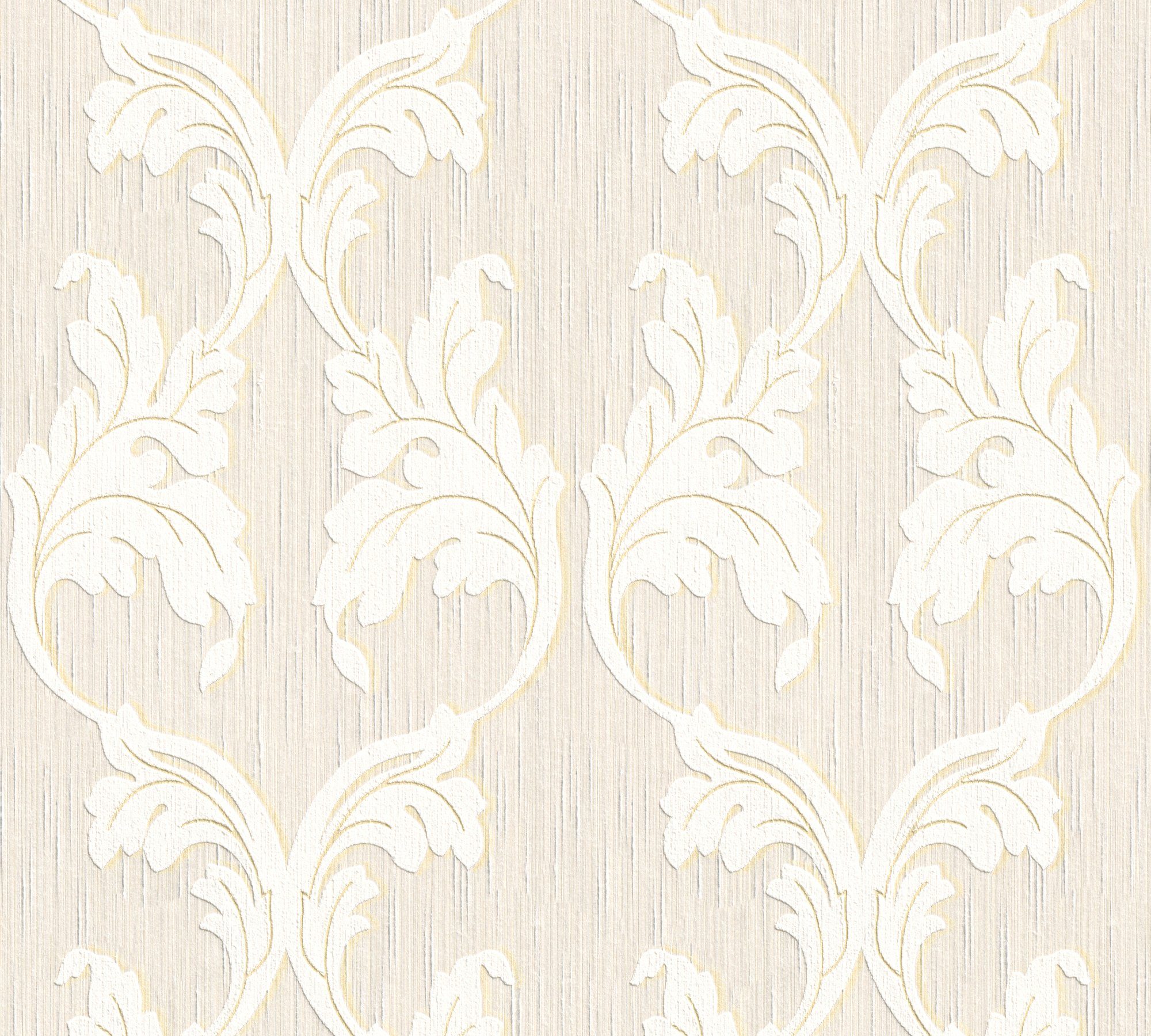 A.S. Création Architects Paper Textiltapete Tapete floral, Tessuto, Barock beige/creme/gold samtig, Barock