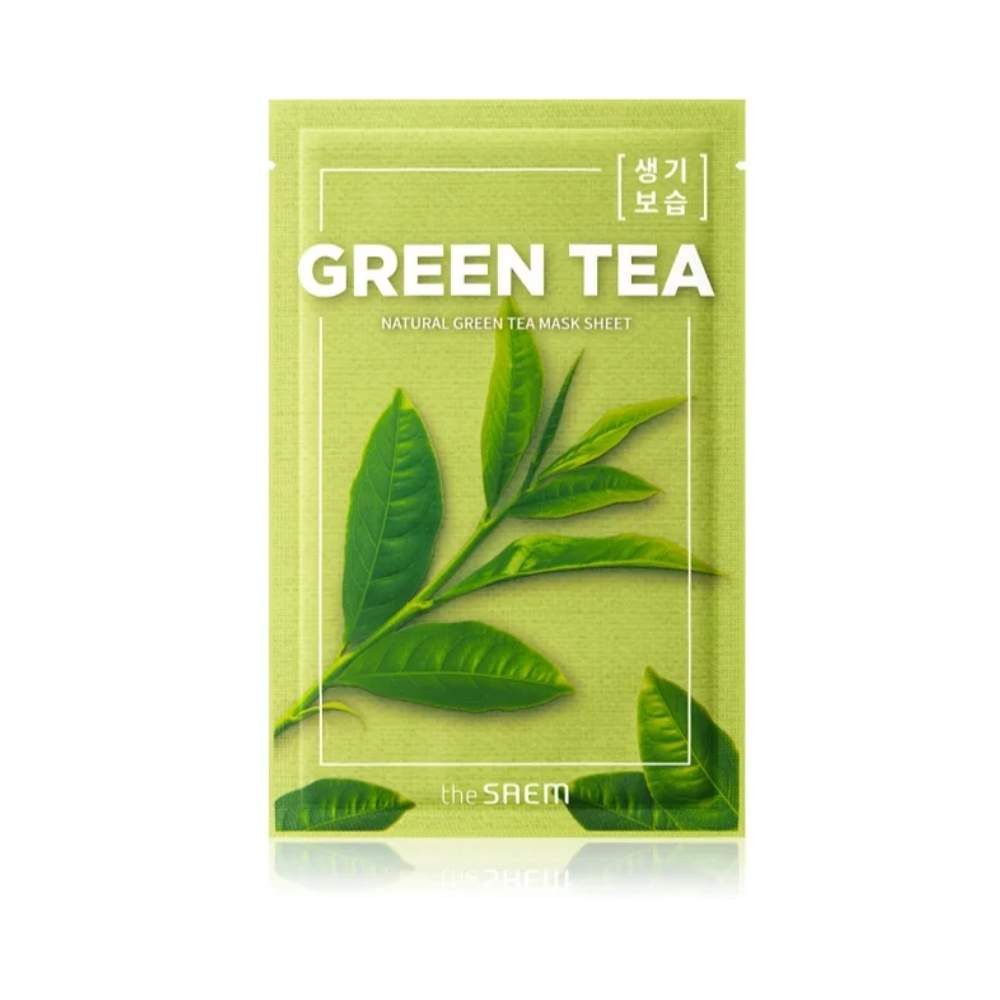 The Saem Gesichtsmaske THE SAEM, Natural Green Tea Mask Sheet - 1 Sheet
