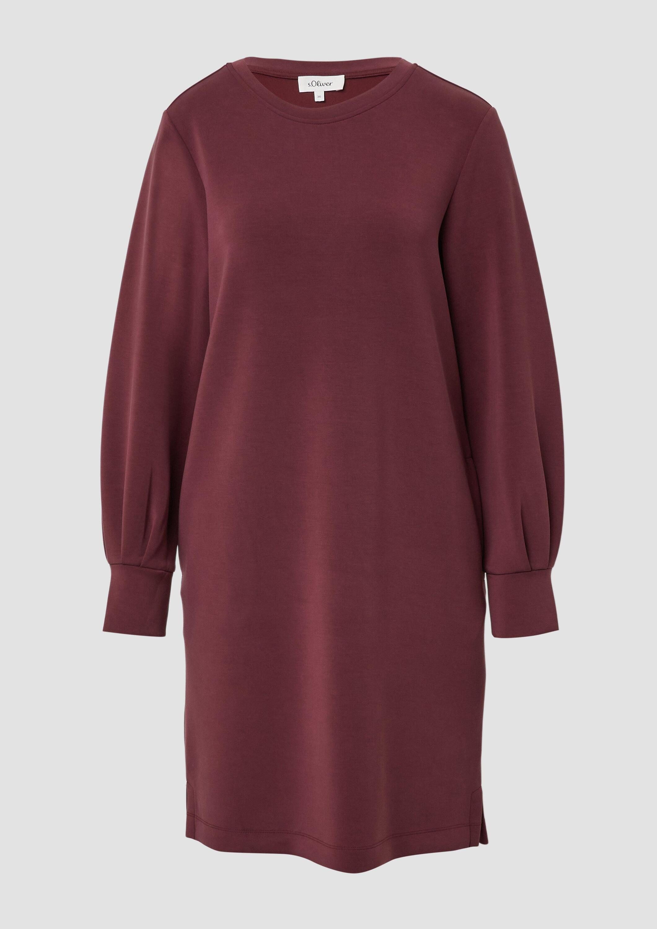 s.Oliver Midikleid Kleid Scuba-Kleid mit weitem Arm und Eingrifftaschen