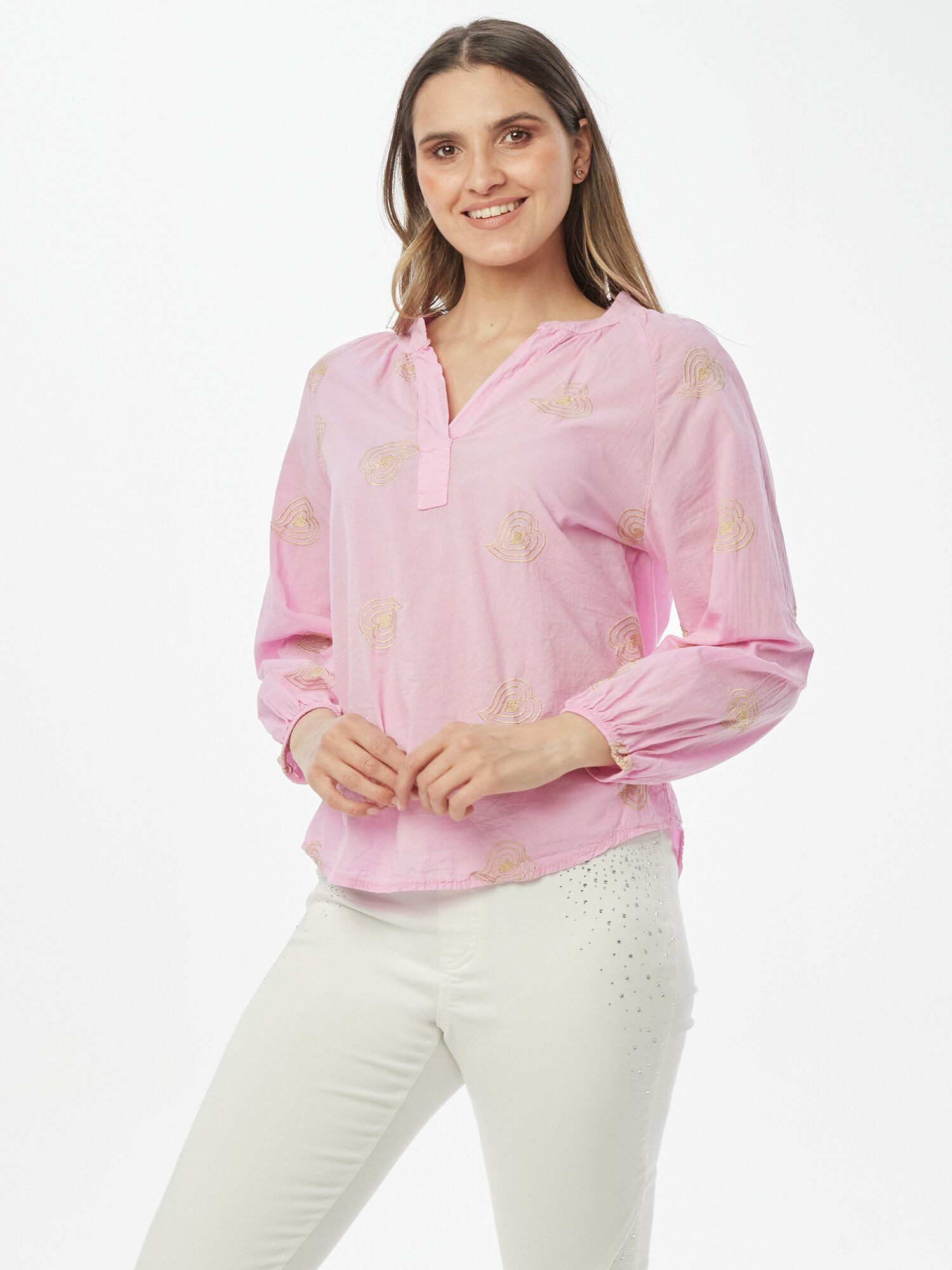 Body Needs Blusenshirt Tunika Figurumspielend mit Alloverstickerei günstig online kaufen