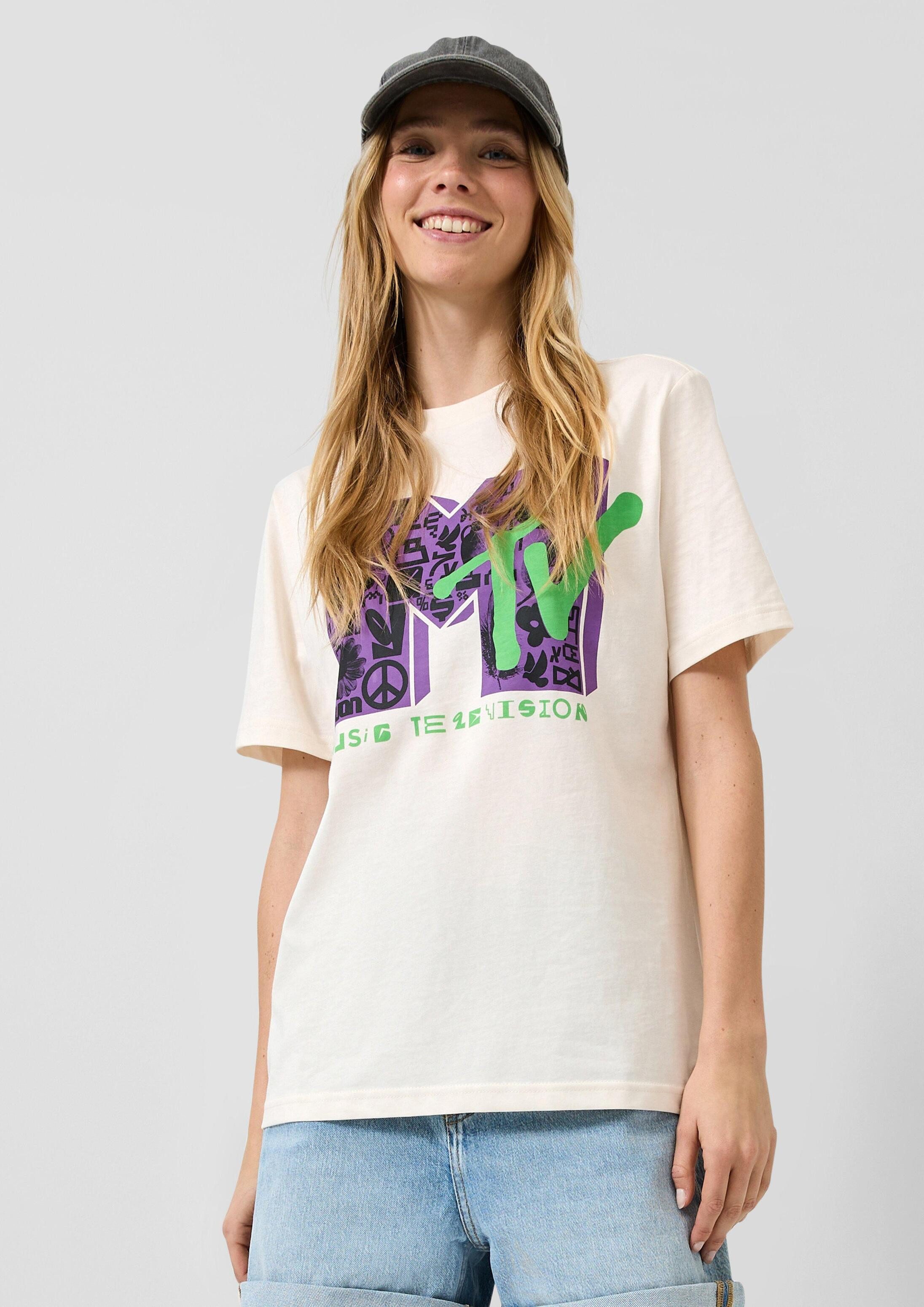 QS Kurzarmshirt T-Shirt T-Shirt mit MTV®-Print