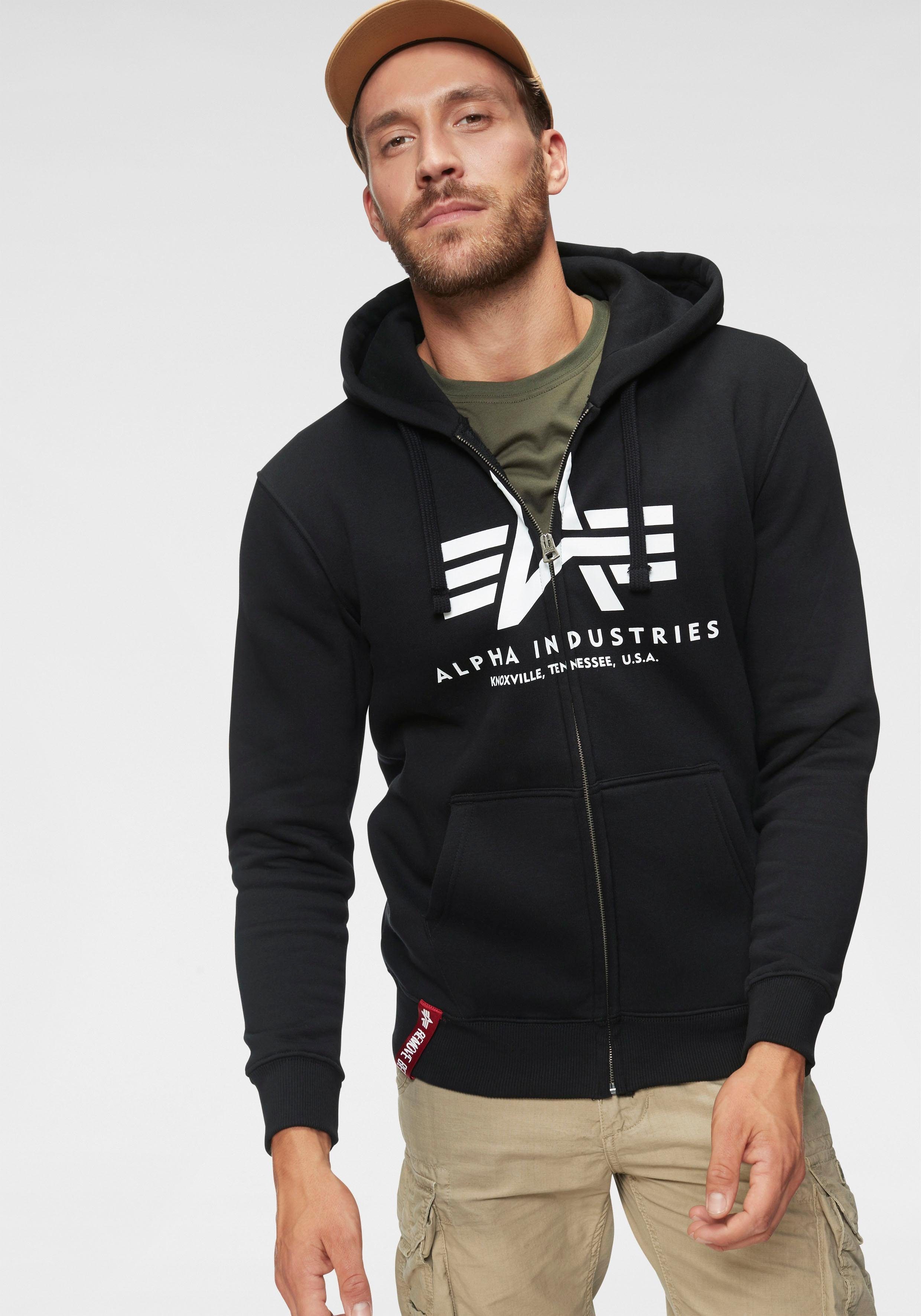 Alpha Industries Kapuzensweatjacke BASIC ZIP HOODY Baumwollmischung, regula günstig online kaufen