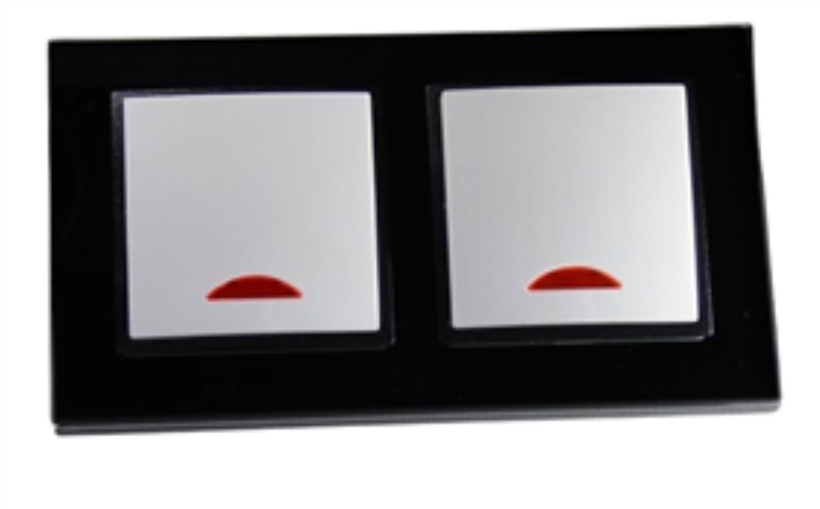 Lichtideen Schalter 6792 Abelka Nuovo schwarz GLAS 2 x Kontroll Schalter 230 Volt 10 Amp. (Taster, Schalter, Anennendose, Steckdose mit USB lieferbar)