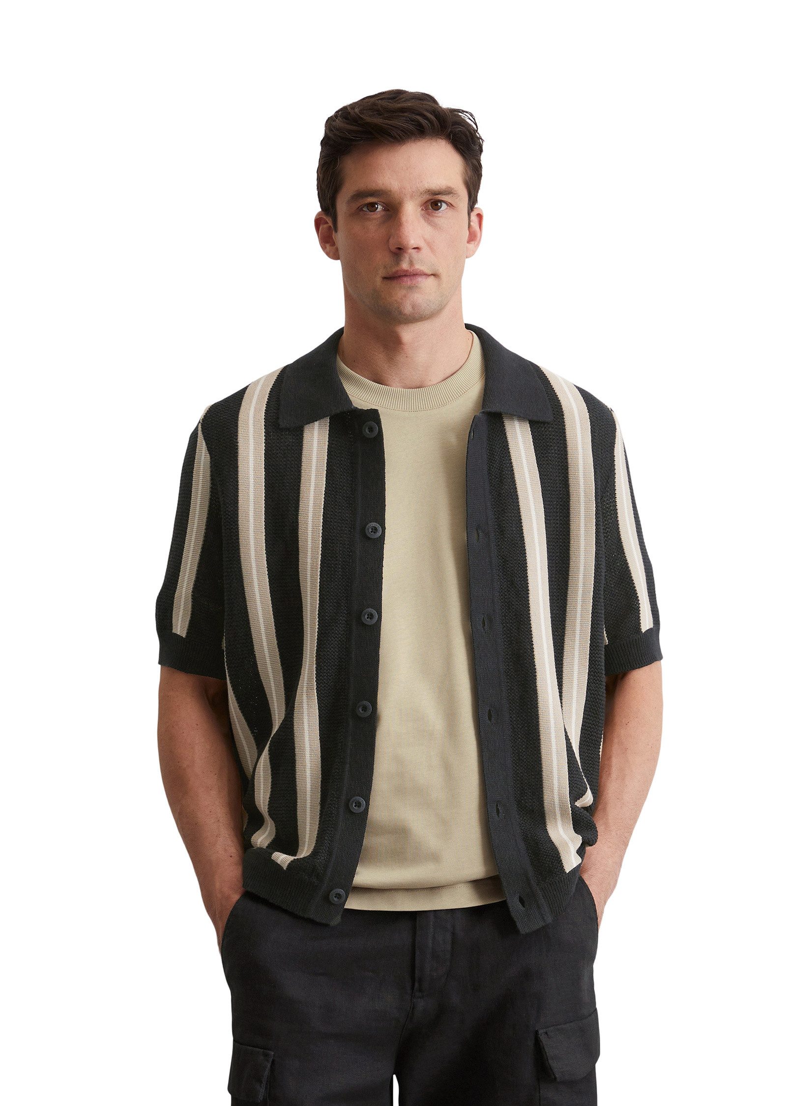 Marc O'Polo Cardigan aus Bio-Baumwoll-Leinen-Mix günstig online kaufen