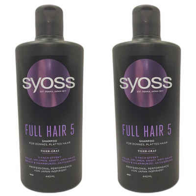 Syoss Haarshampoo 2 x Syoss Shampoo Full Hair 5 440ml Flasche