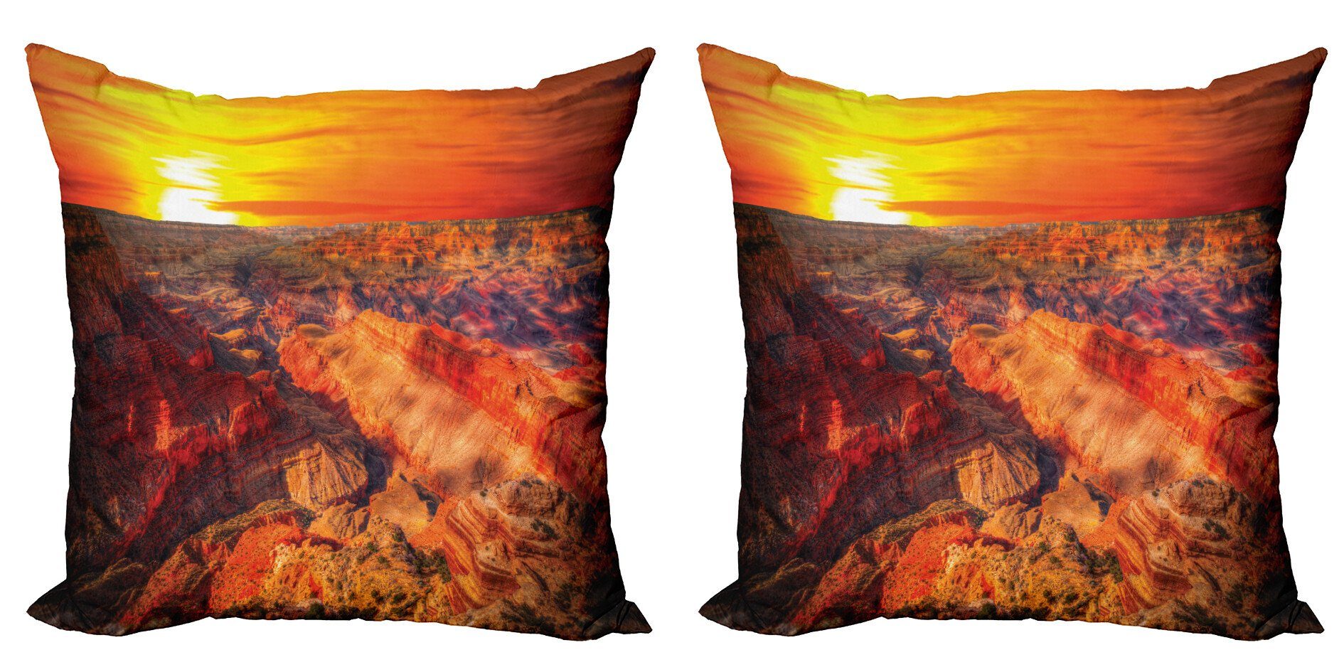 Kissenbezüge Modern Accent Doppelseitiger Digitaldruck, Abakuhaus (2 Stück), amerikanisch Grand Canyon Horizon