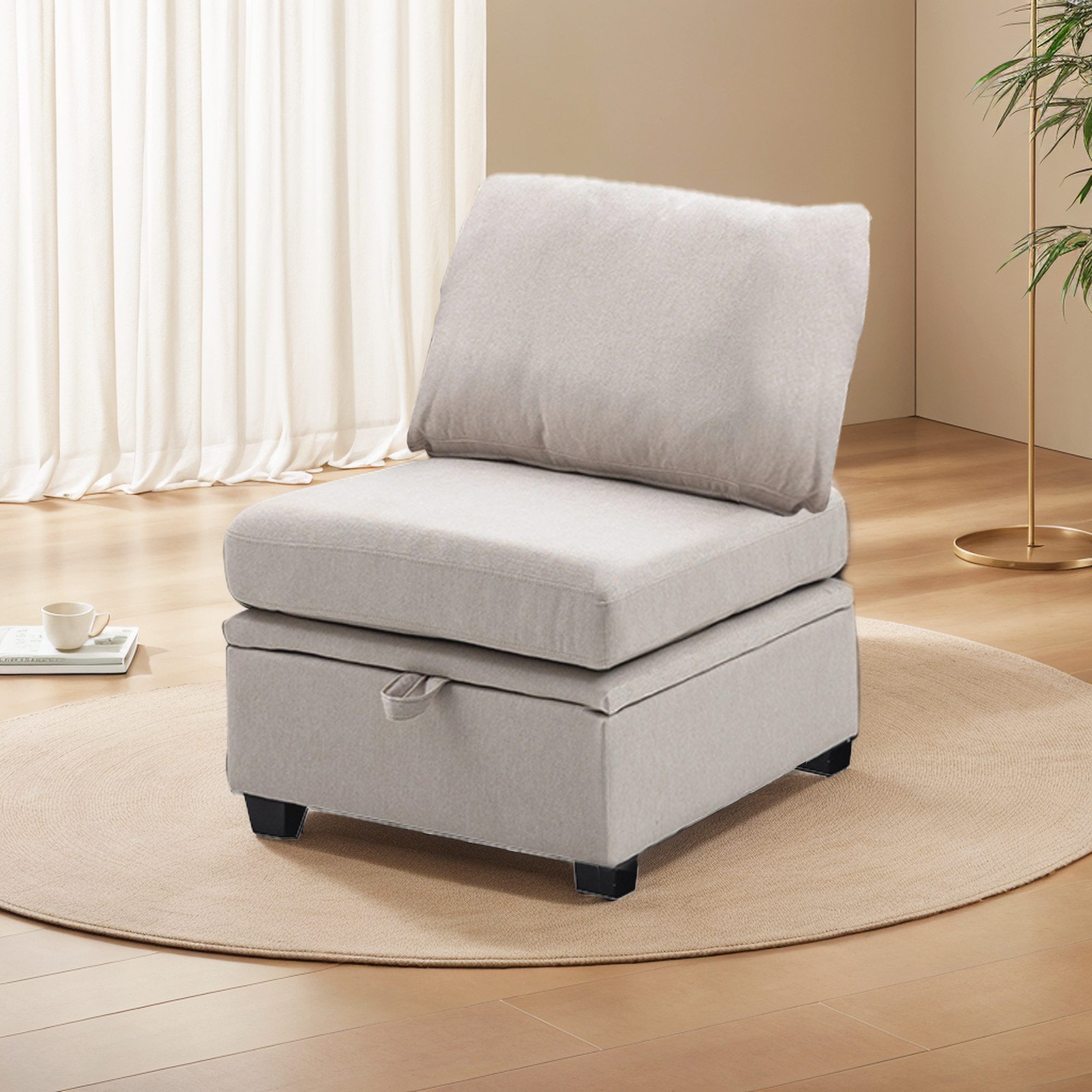LVHOM Ecksofa Modular Loungsofa, Hockern, Stauraum, günstig online kaufen