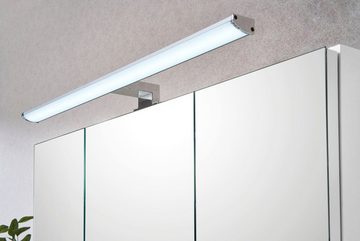 Saphir Spiegelschrank Quickset 360 Badschrank, 3 Spiegeltüren, 6 Einlegeböden, 75 cm breit inkl. LED-Beleuchtung, Türdämpfer, Schalter-/Steckdosenkombination