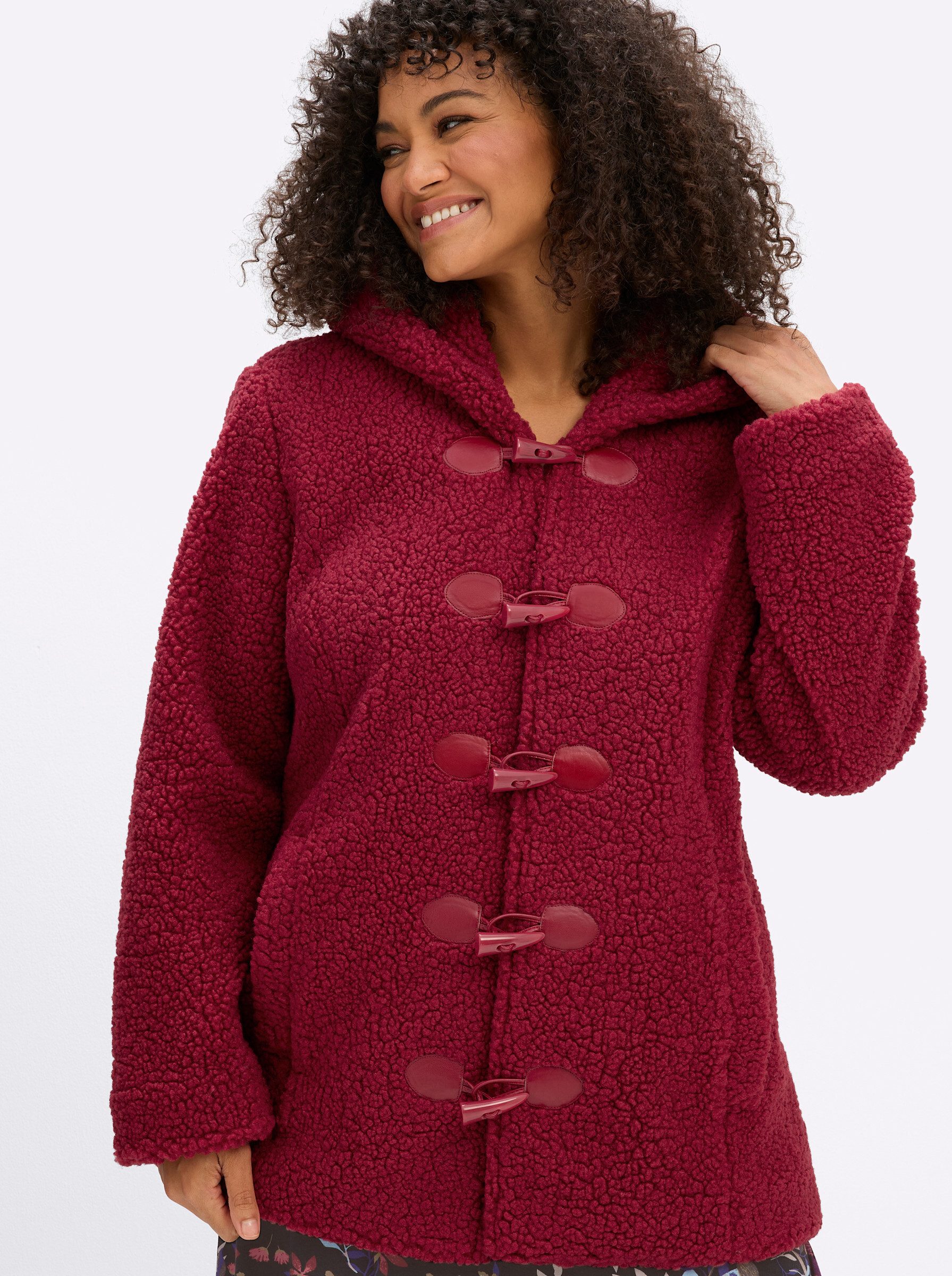 sheego by Joe Browns Winterjacke Teddy-Jacke Langarm – Bild 5 von 5
