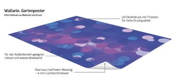 Wallario Sichtschutzzaunmatten Blaue Kreise mit pink - harmonisches Muster
