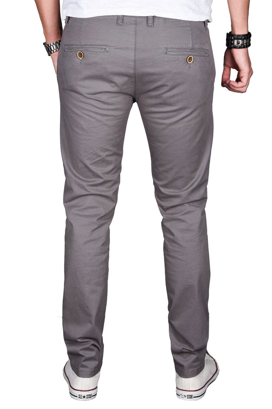 Alessandro Salvarini Chinohose Herren Slim Fit – Stretch Stoffhose Baumwolle Moderne Chino mit schmalem Schnitt und hohem Tragekomfort