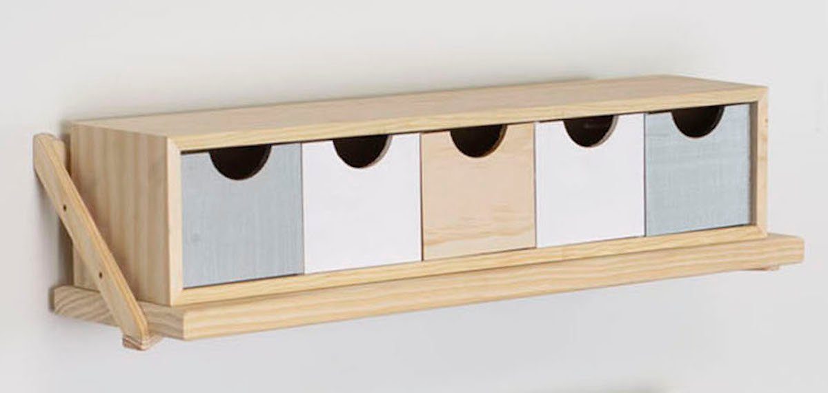 Holz Organizer Kit Astigarraga Schubladenblock cm, Line Kleiner aus Organizer 57x12x13