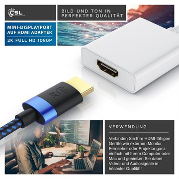 CSL Audio- & Video-Adapter Mini DisplayPort zu HDMI Typ A, Full HD MiniDP Adapter / Konverterkabel