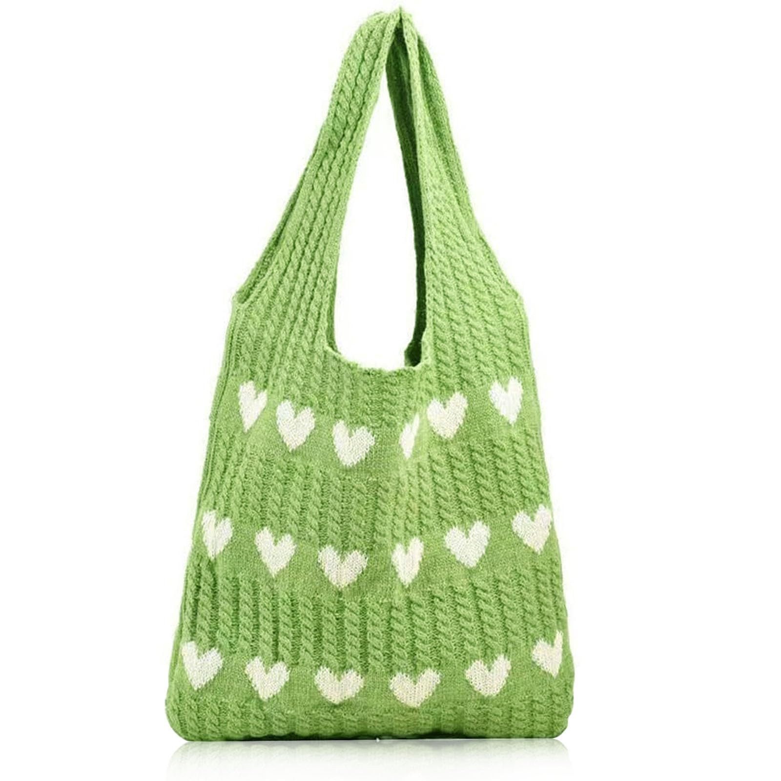 FOUORTUNATE-BEE Schultertasche Gestrickte Schultertasche Gehäkelte Tasche Damen Gestrickte Tasche (Leichte Strick-Tote Tasche Umhängetasche)