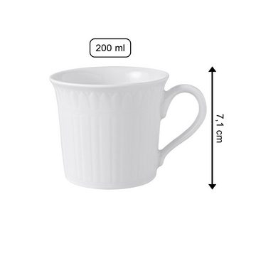 Villeroy & Boch Tasse Cellini Kaffee- / Teetasse 200 ml 6er Set, Porzellan