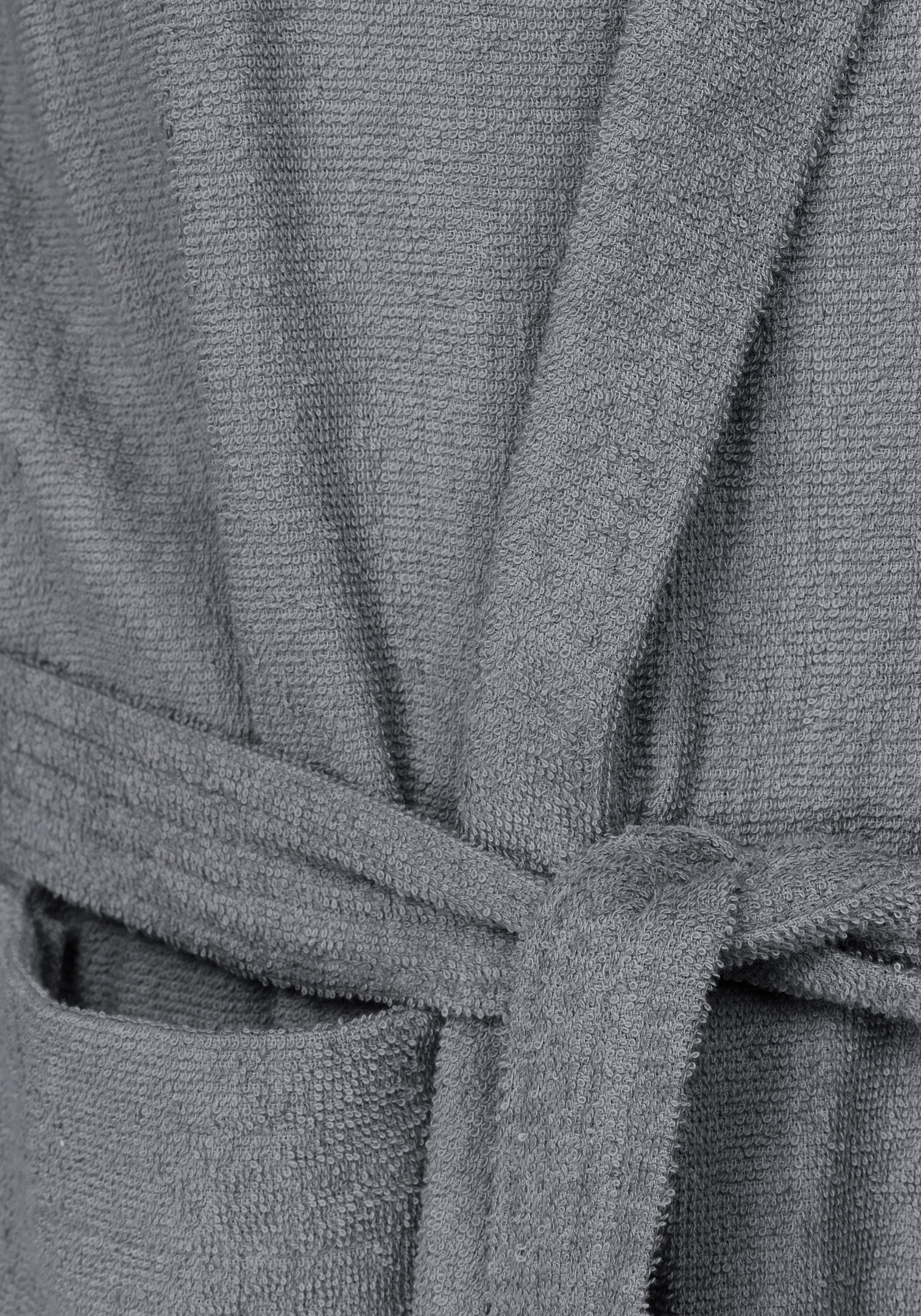 OTTO home Unisex-Bademantel Travel, ideal für Sauna & Spa, Hotelbademantel, Morgenmantel, Langform, Leichtfrottee, Kimono-Kragen, Gürtel, für Damen & Herren, leichte Qualität, langer Bademantel, S-3XL