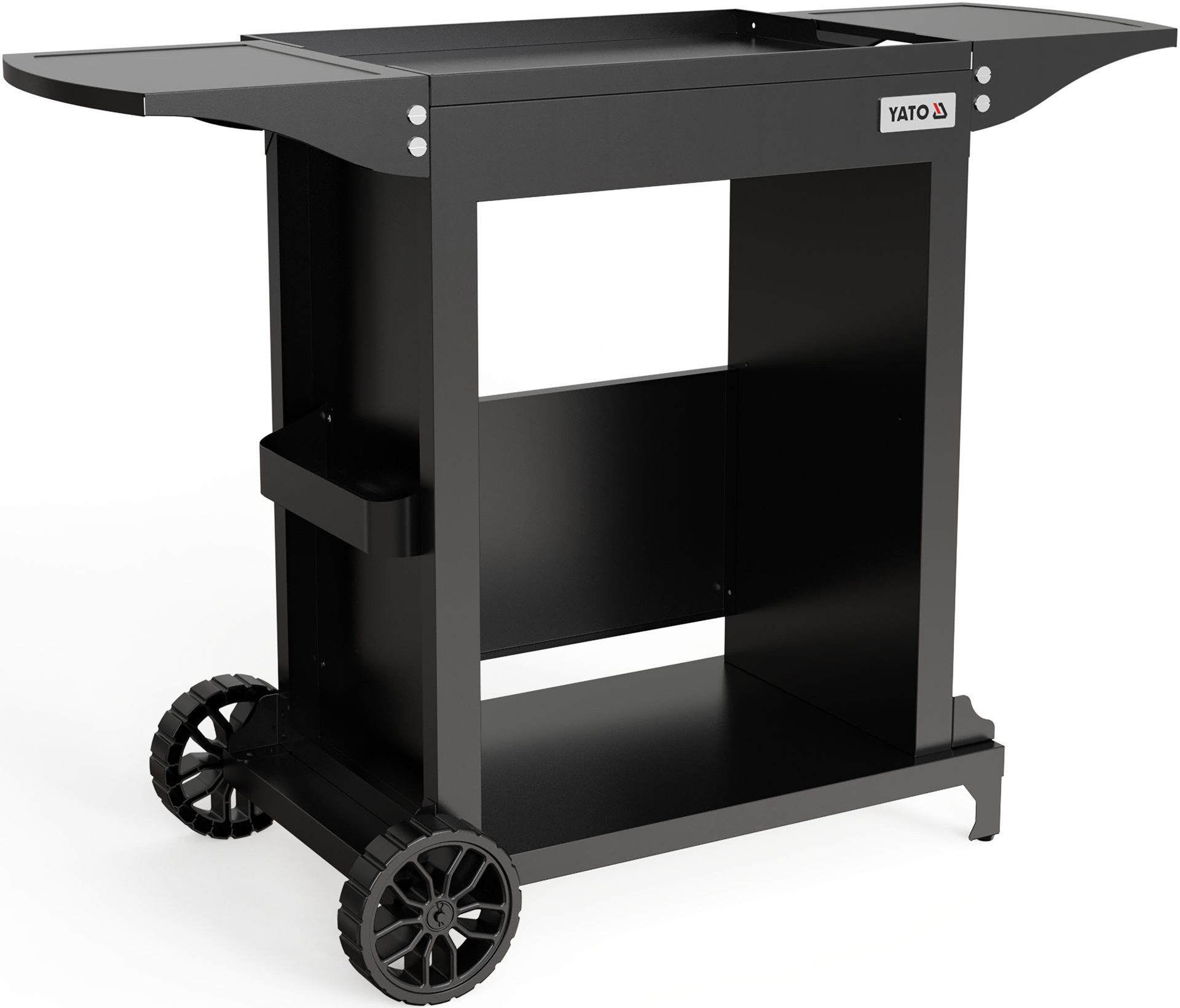 Yato Elektrogrill Grillwagen für Elektrogrill, klappbare Seitenablagen, mobil