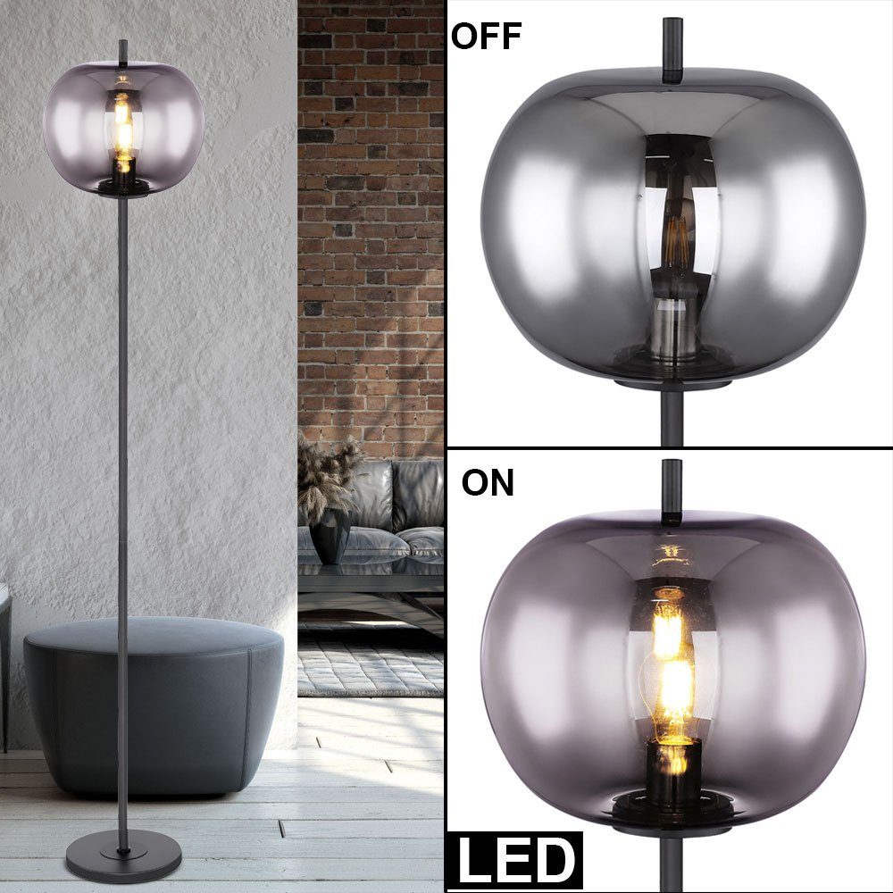 etc-shop Stehlampe, VINTAGE Steh Stand Lampe Arbeits Zimmer Glas Kugel