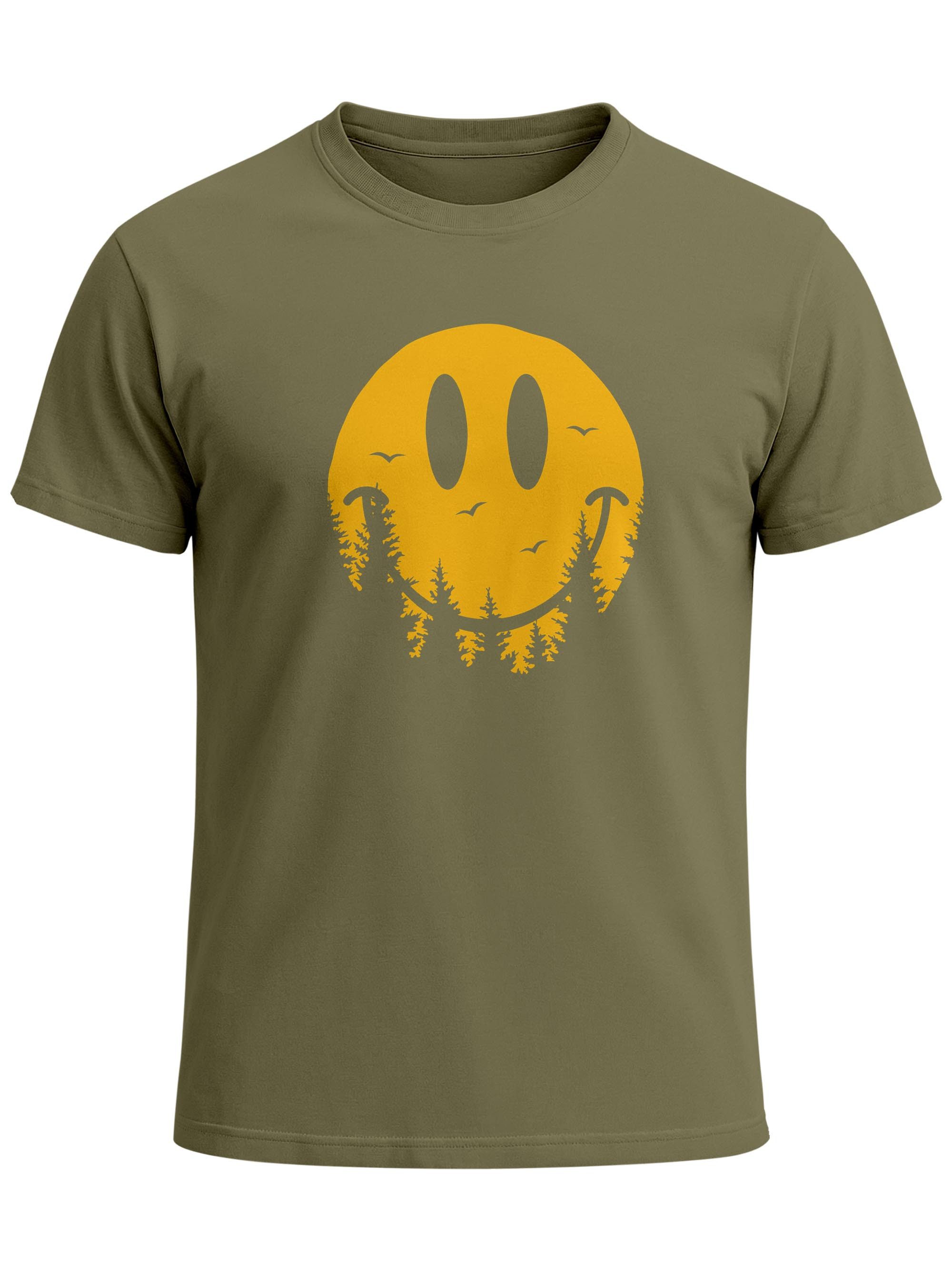 Print-Shirt Neverless® Herren T-Shirt Sommer Sonne Outdoor Motiv Lustig Smiling