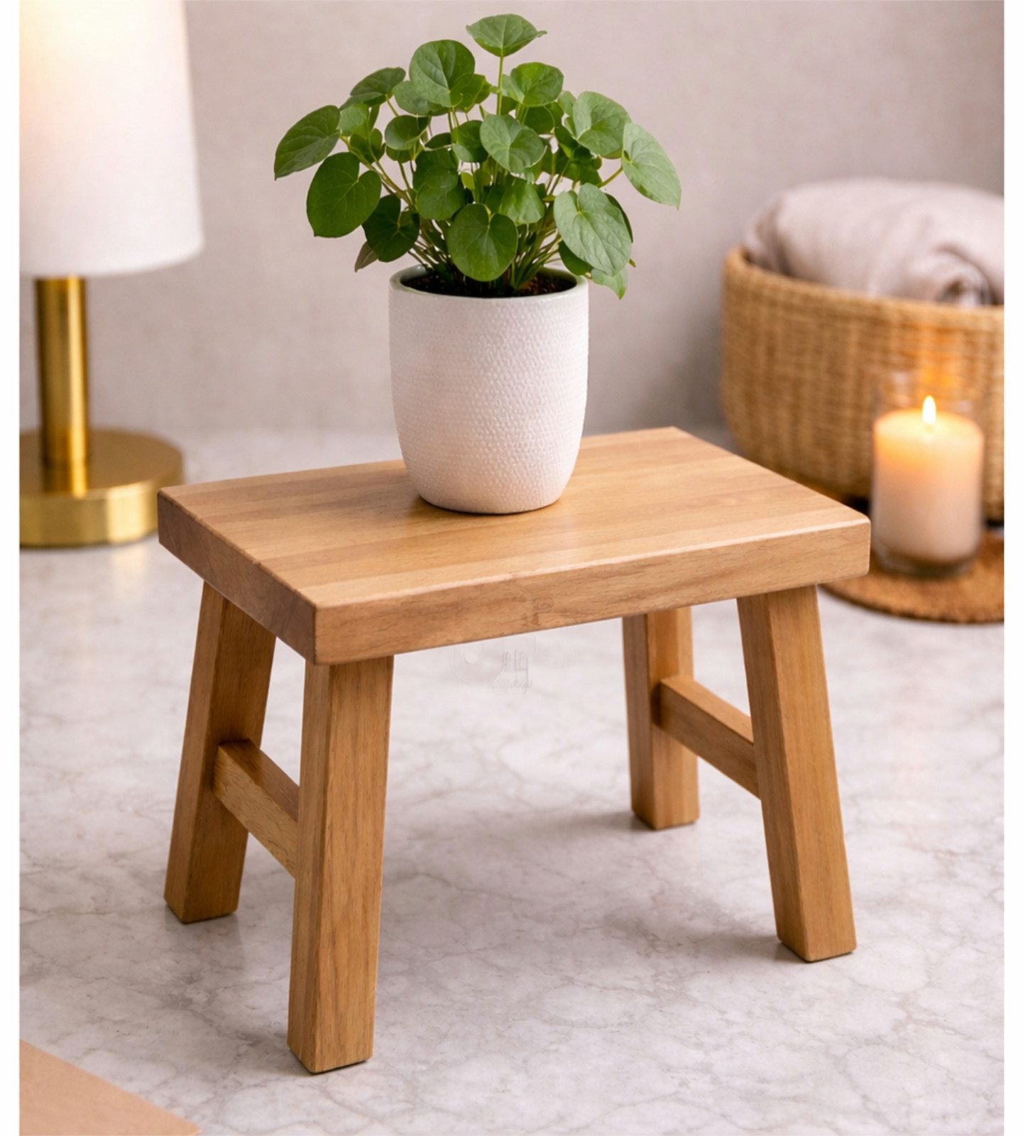 Koopman Blumenhocker Dekohocker Teakholz Miniatur 31x19x25cm Unikate (Stück, 1 St., Packung), Rechteckig, Vierbeiner, Braun, Naturholz, Dekoration