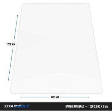 Titanwolf Gaming Mauspad extralarge Mousepad 1200 x 800 x 3 mm, abwaschbar, XXL Tischunterlage, Gummiunterseite rutschfest, strapazierfähig