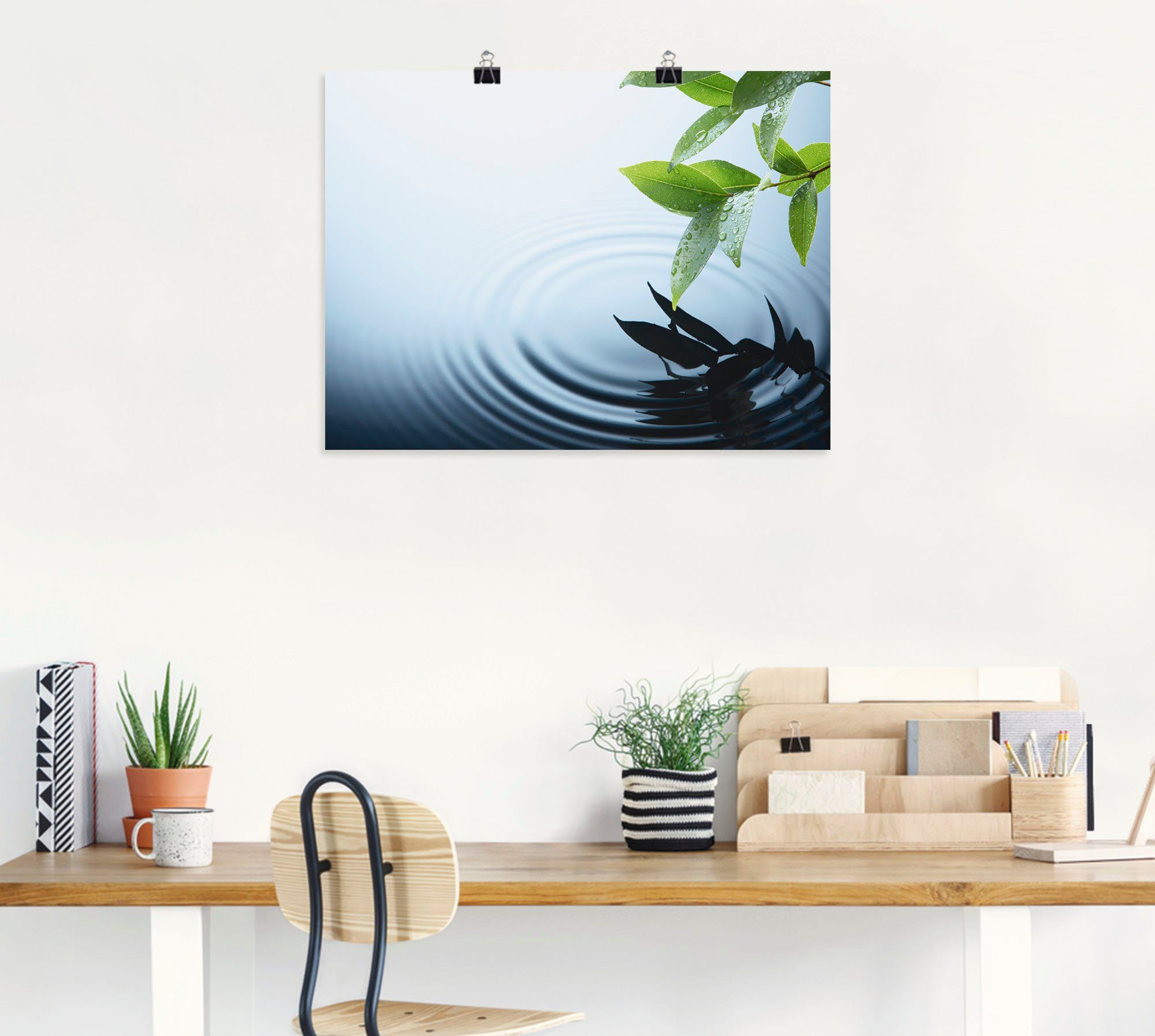 Artland Wandbild Pflanze und Größen Leinwandbild, Zen oder als Wasser, in Poster Wandaufkleber St), versch. Alubild, (1
