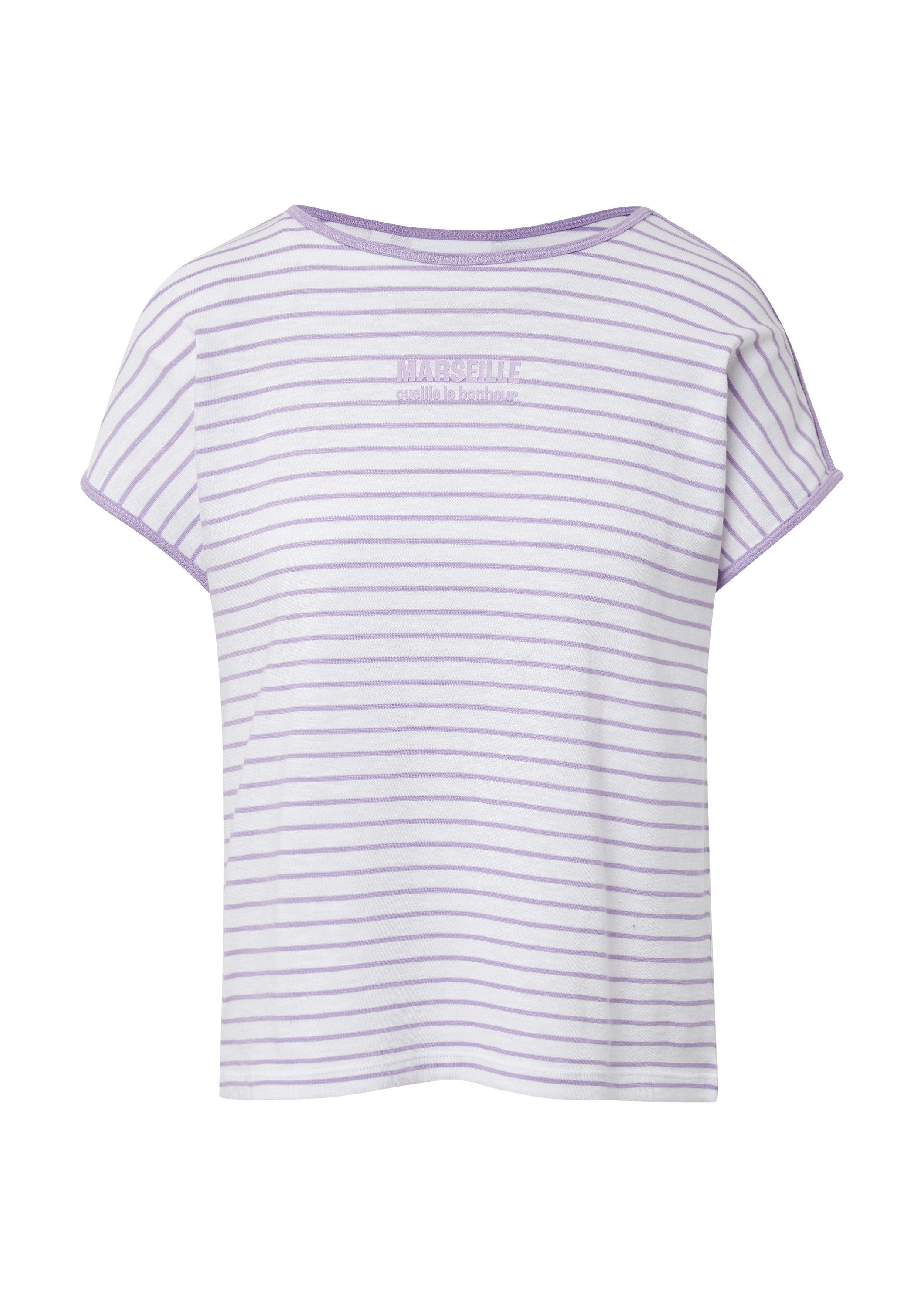 comma Kurzarmshirt T-Shirt Gestreiftes T-Shirt aus Baumwollmix günstig online kaufen