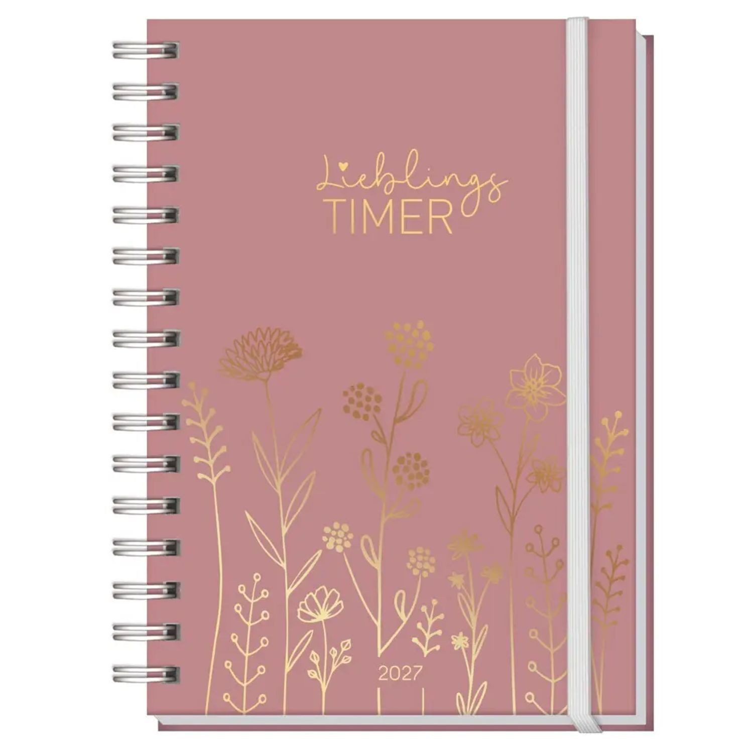 Häfft Taschenkalender Lieblings-Timer 2026/2027 17 Monate [Fine Flowers Rosé] EM