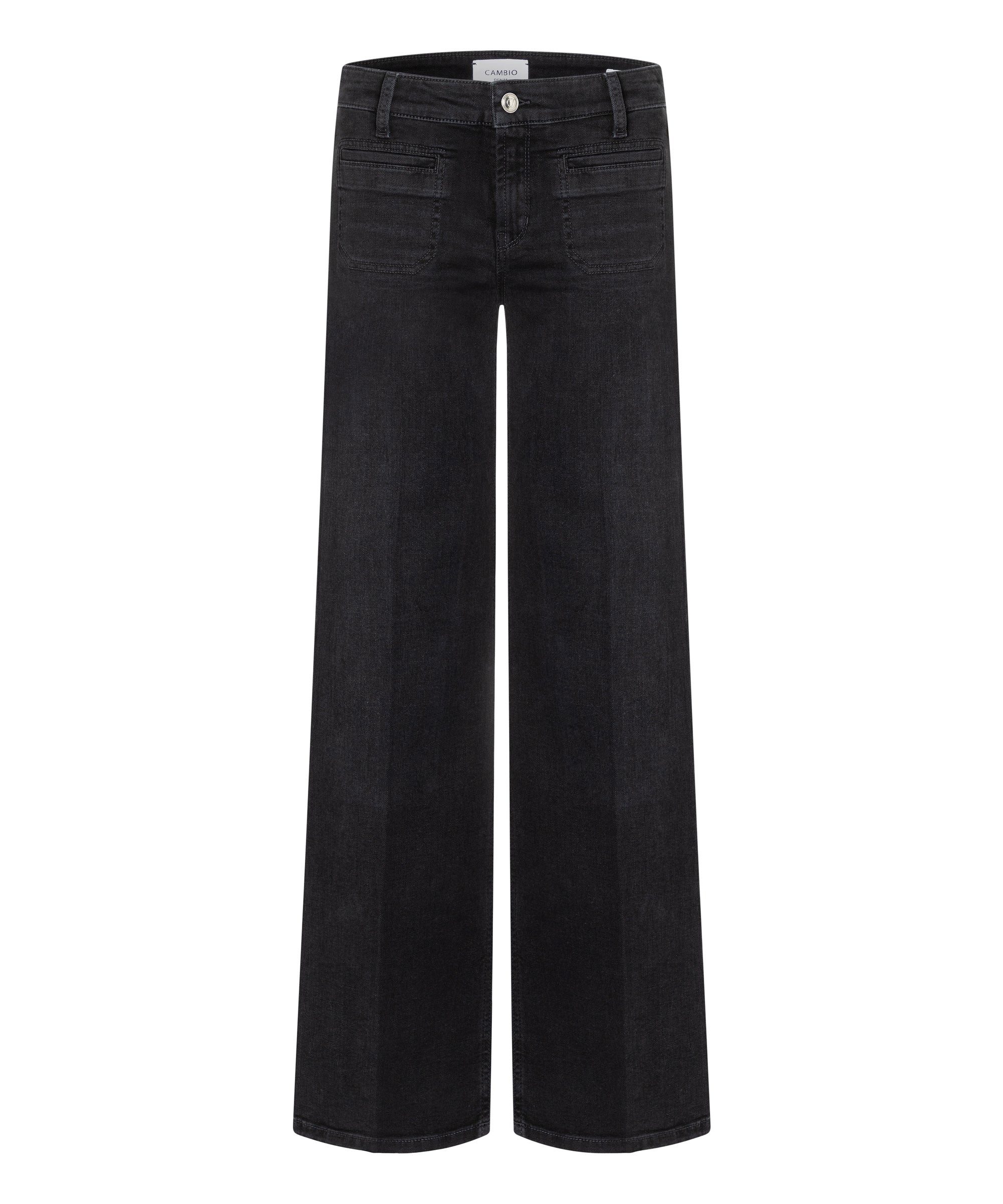 Cambio 5-Pocket-Jeans CAMBIO Jeans TESS WIDE LEG Mid Waist - Schwarz