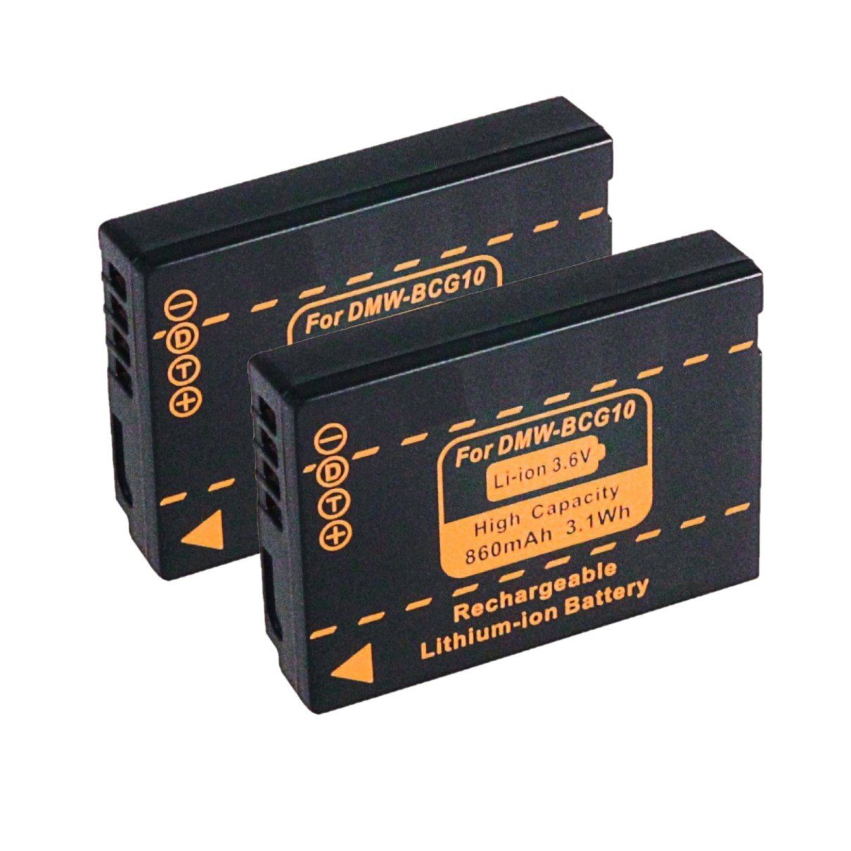 GOLDBATT 2x Akku für Panasonic DMW-BCG10E DMW-BCG10 Lumix TZ18 TZ22 TZ25 TZ31 ZX1 ZX3 DMC-TZ6 Kamera-Akku Ersatzakku 860 mAh (3,6 V, 2 St), 100% kompatibel durch maßgefertigte Passform inklusive Überhitzungsschutz