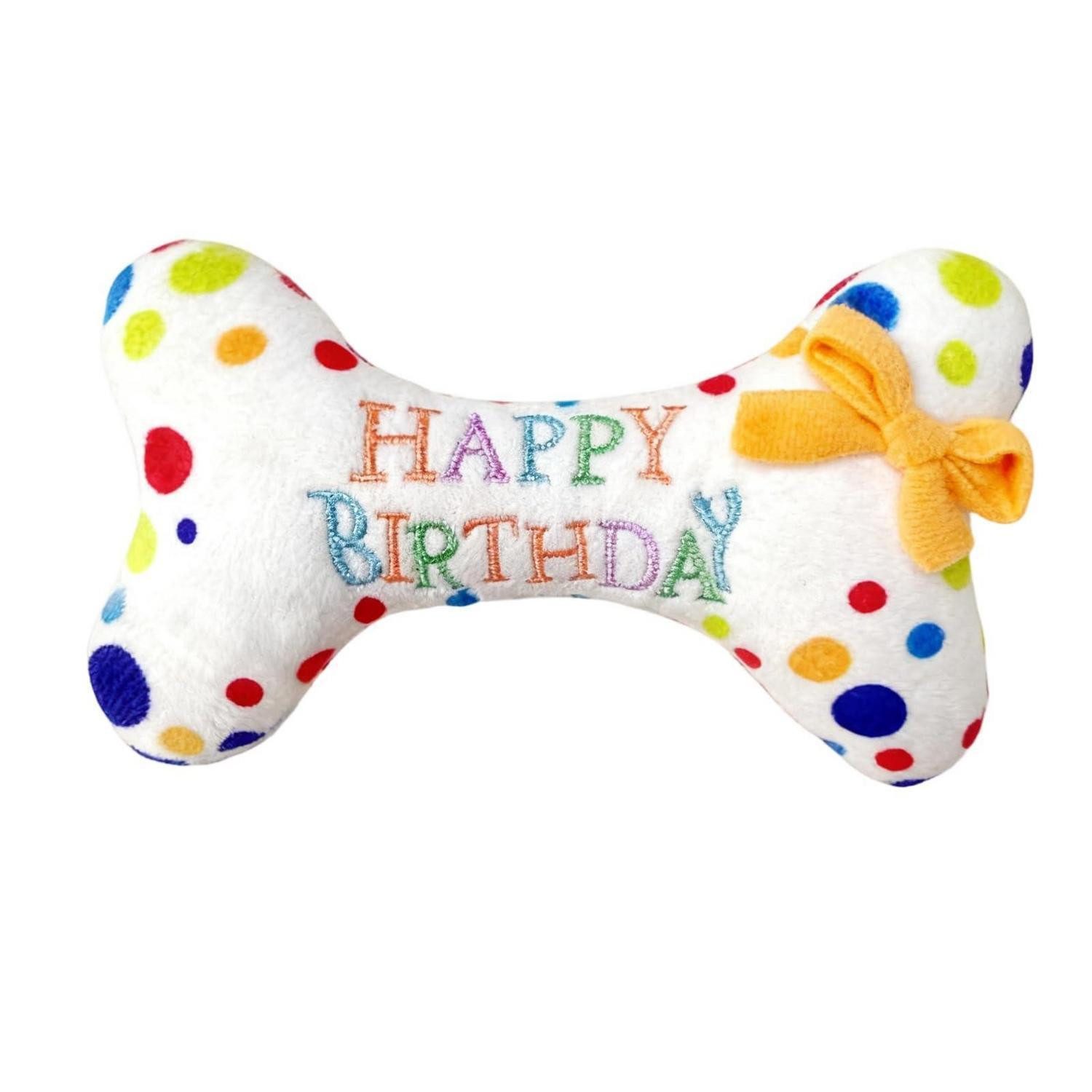 LuxusKollektion Kauspielzeug Geburtstag Hund Knochen Spielzeug Plüsch 17.5cm