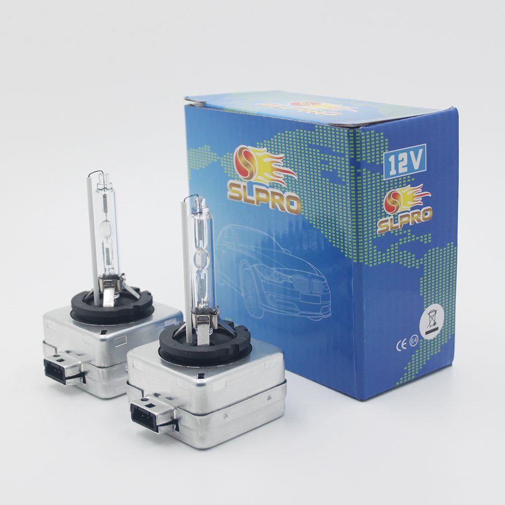 SLPRO KFZ-Ersatzleuchte D1S Xenon Brenner 6000K 35W 12V 3100 lm 2er Set, D1S, 2 St., Tageslichtweiß, Verbesserung der Sichtbarkeit dank 6000K & 35W
