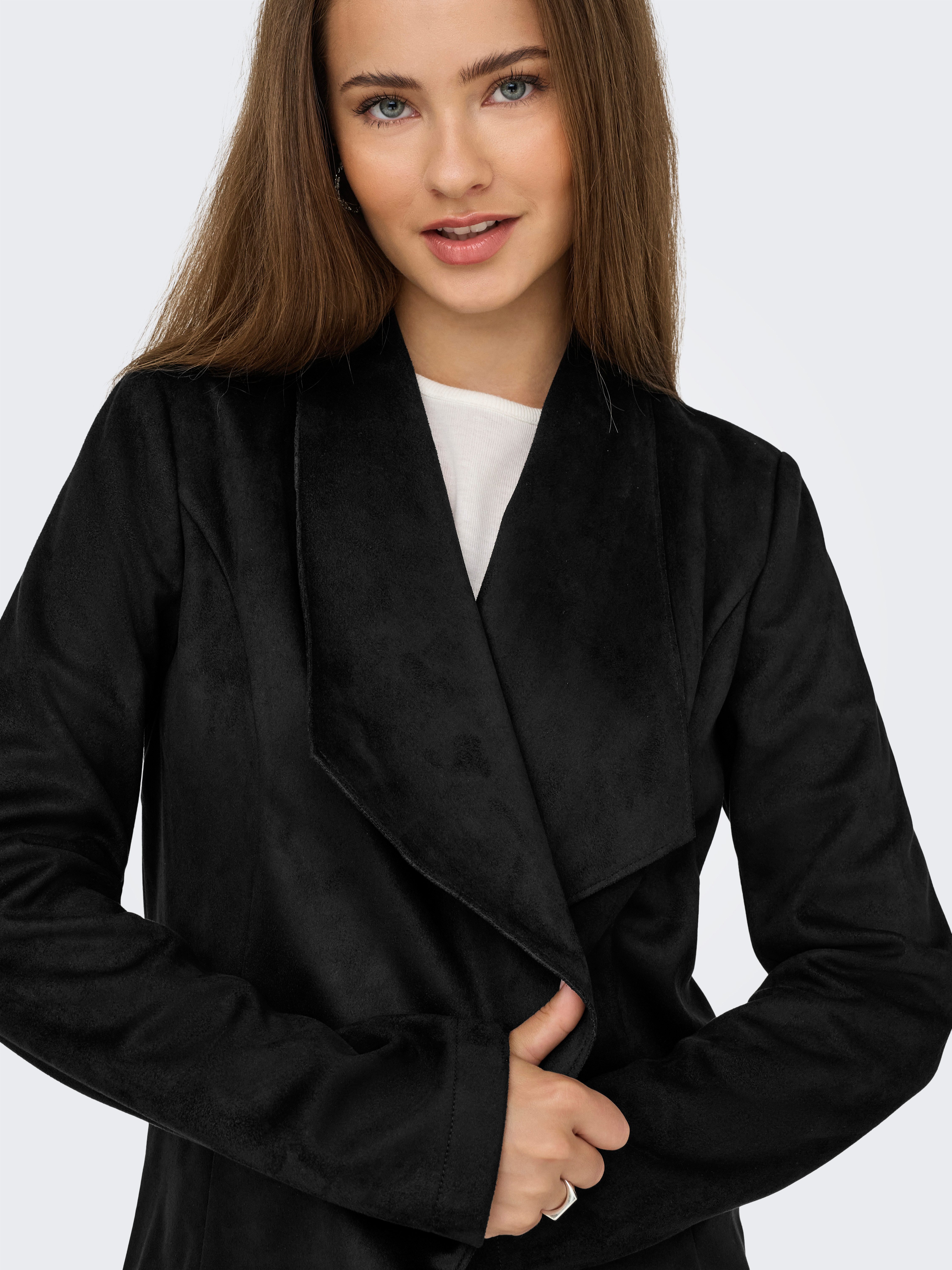 ONLY Kurzjacke ONLJOLINE FAUX SUEDE DRAPY JACKET OTW in Wildleder Optik