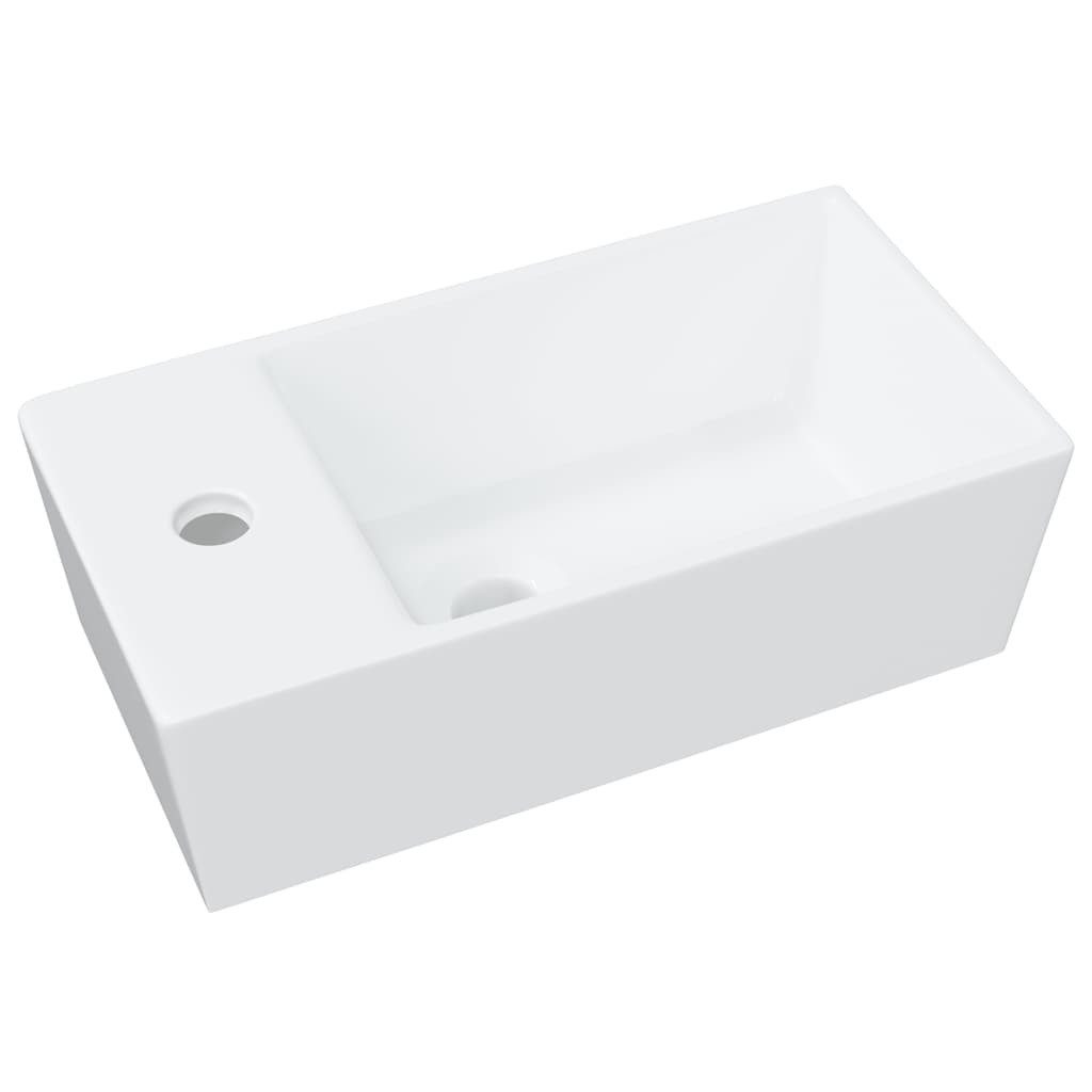 vidaXL Waschbecken Waschbecken Weiß 48x25x15 cm Keramik