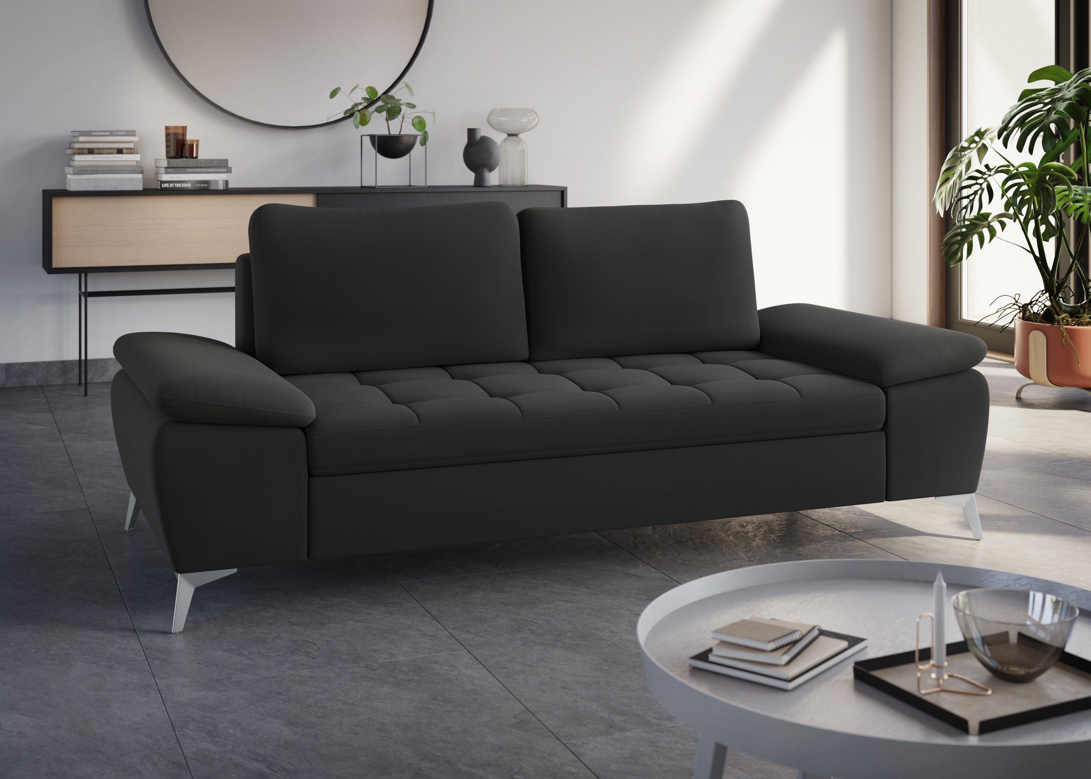 sit&more 2,5-Sitzer Latigo, mit hochwertigen Metallfüßen