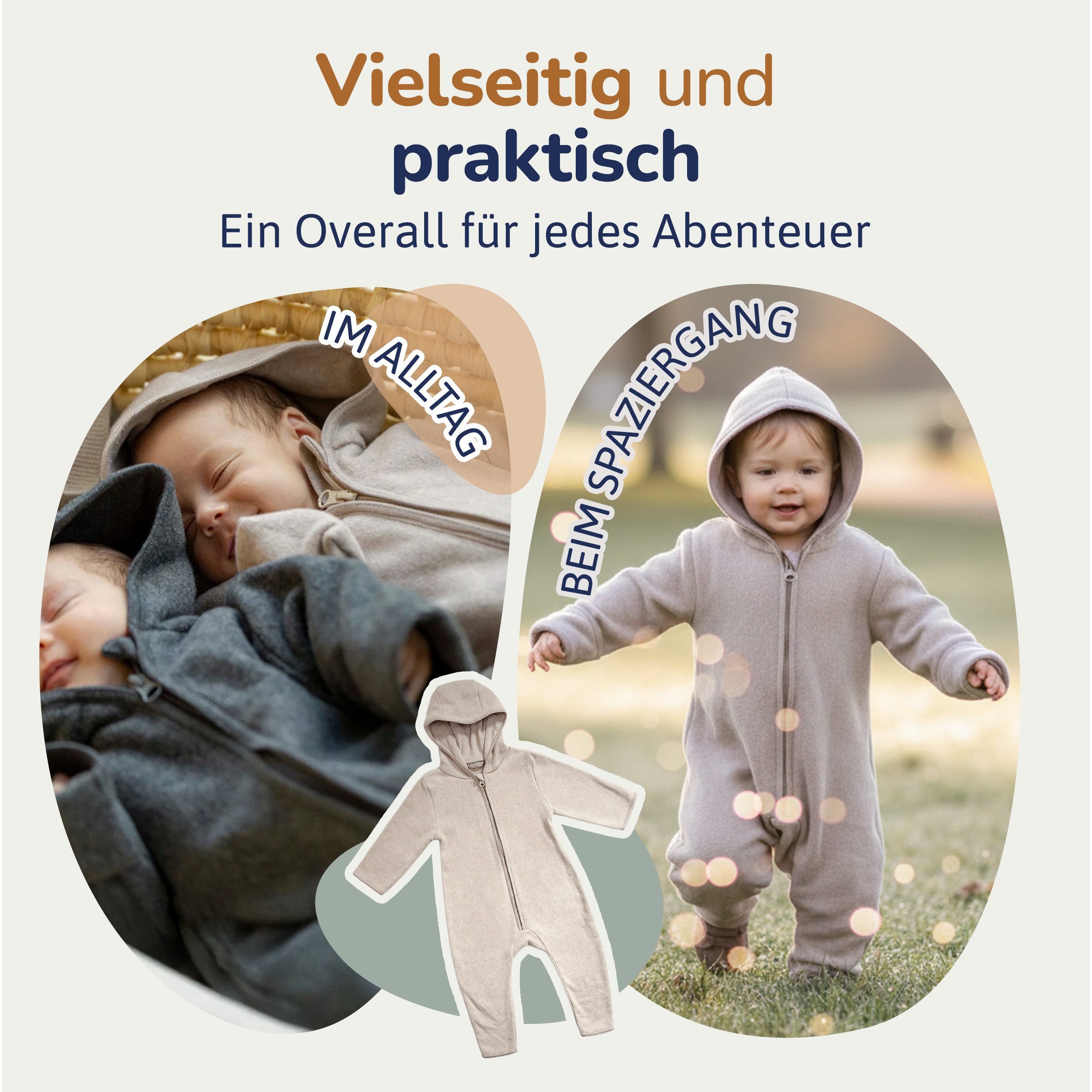 Hinzling Fleeceoverall aus Bio-Baumwolle – kuschelig weich, für jedes Wetter geeignet