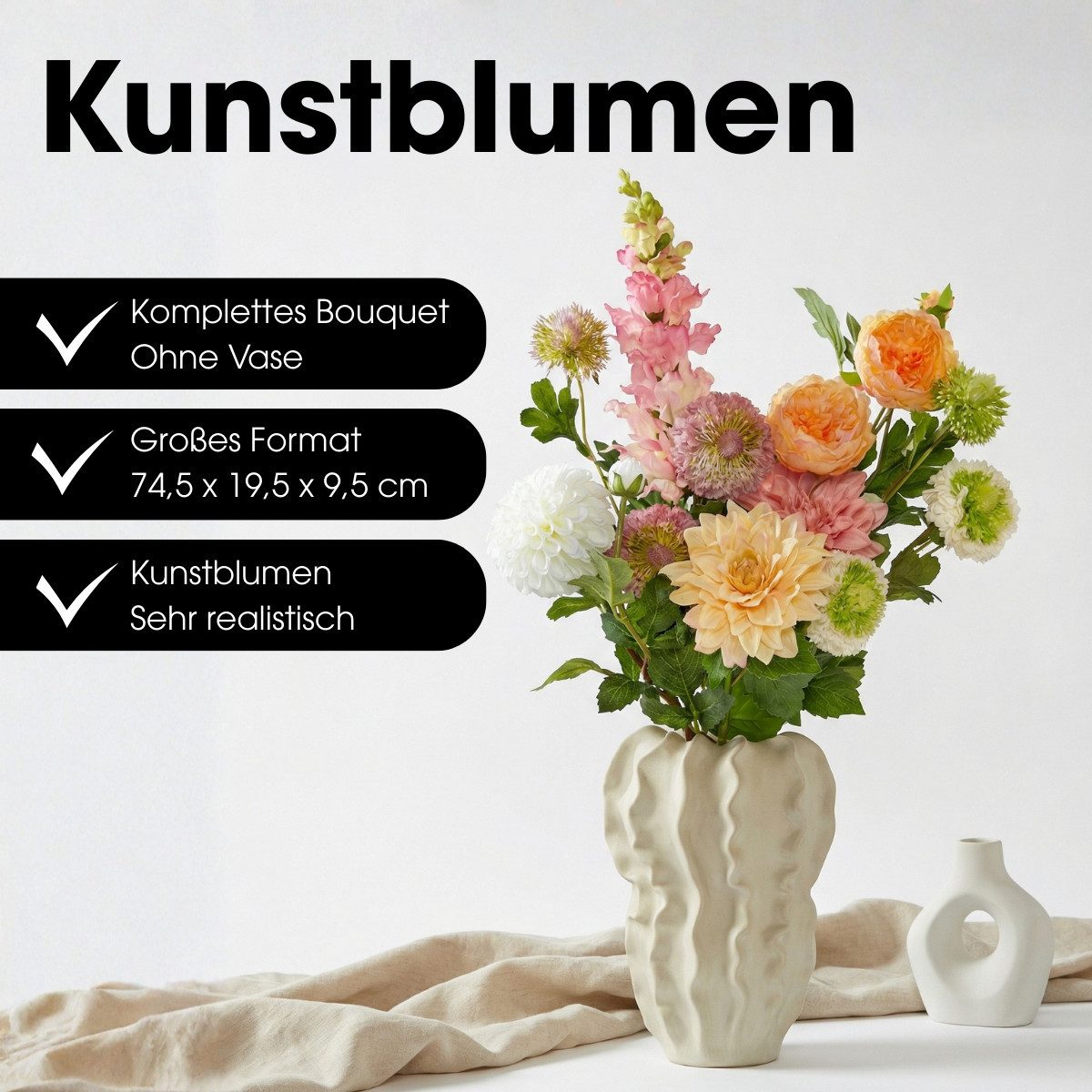 Kunstblume Mica Decorations Kunstblumenstrauß Jean, Mica Decorations, Höhe 9.5 cm