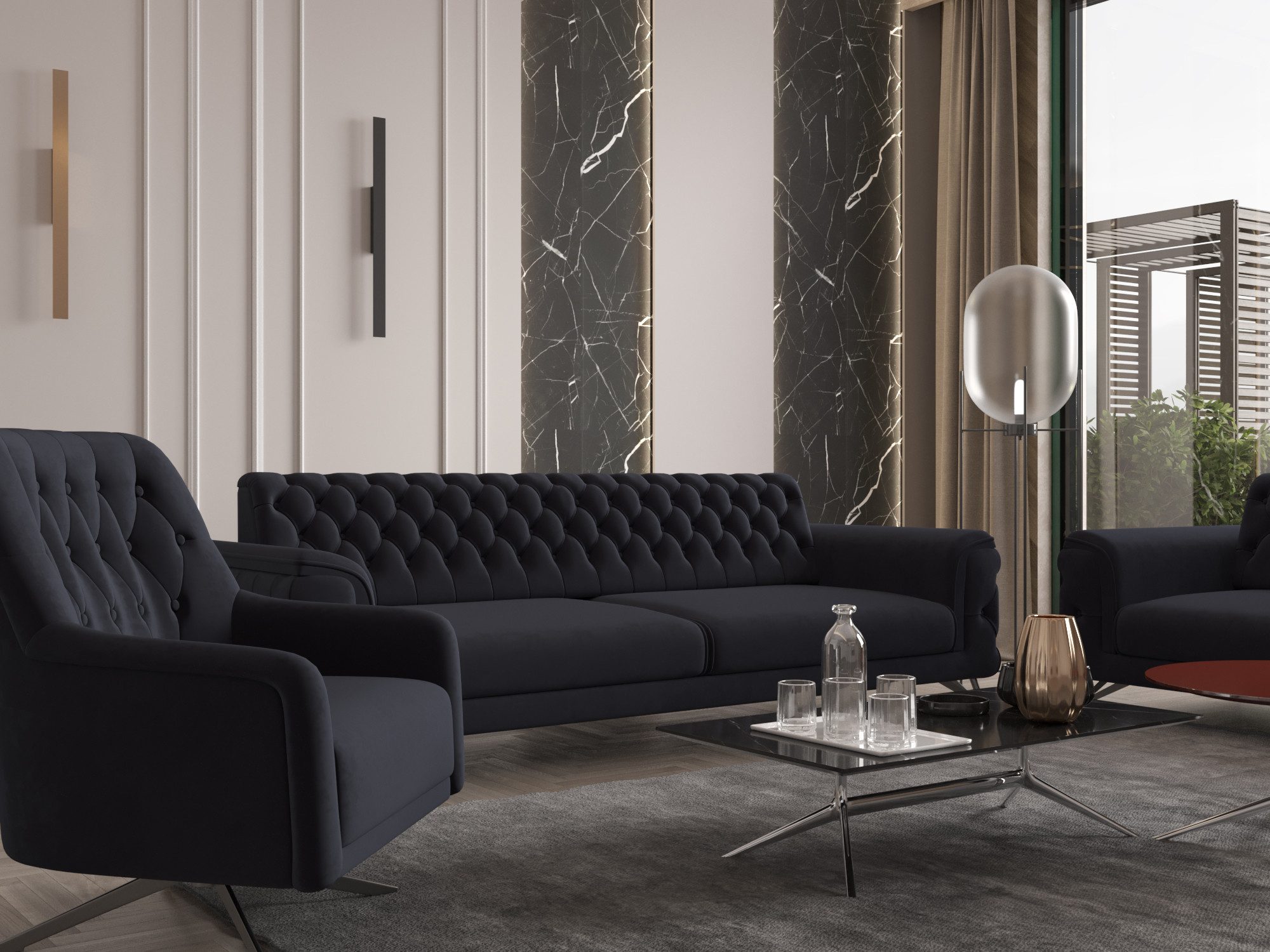 Möbeldreams Sofa Alina Living Kombi-Set Chesterfield – Bild 2 von 4