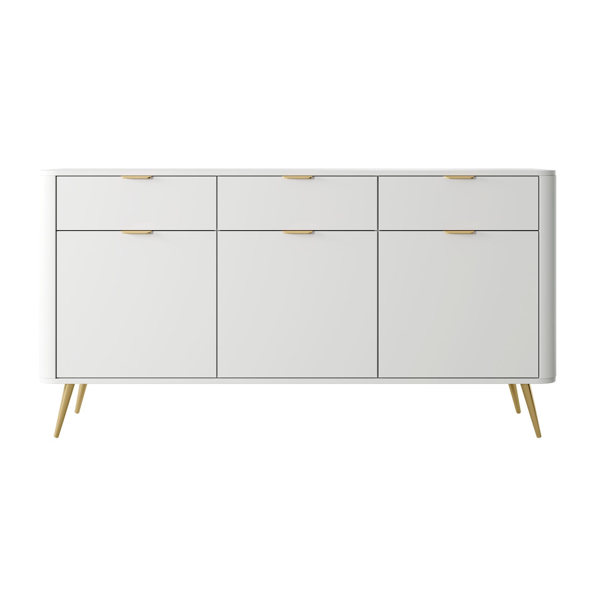 Selsey Sideboard OVAL, 3-türig mit 3 Schubladen, 6 Fächern, goldenen Griffe günstig online kaufen