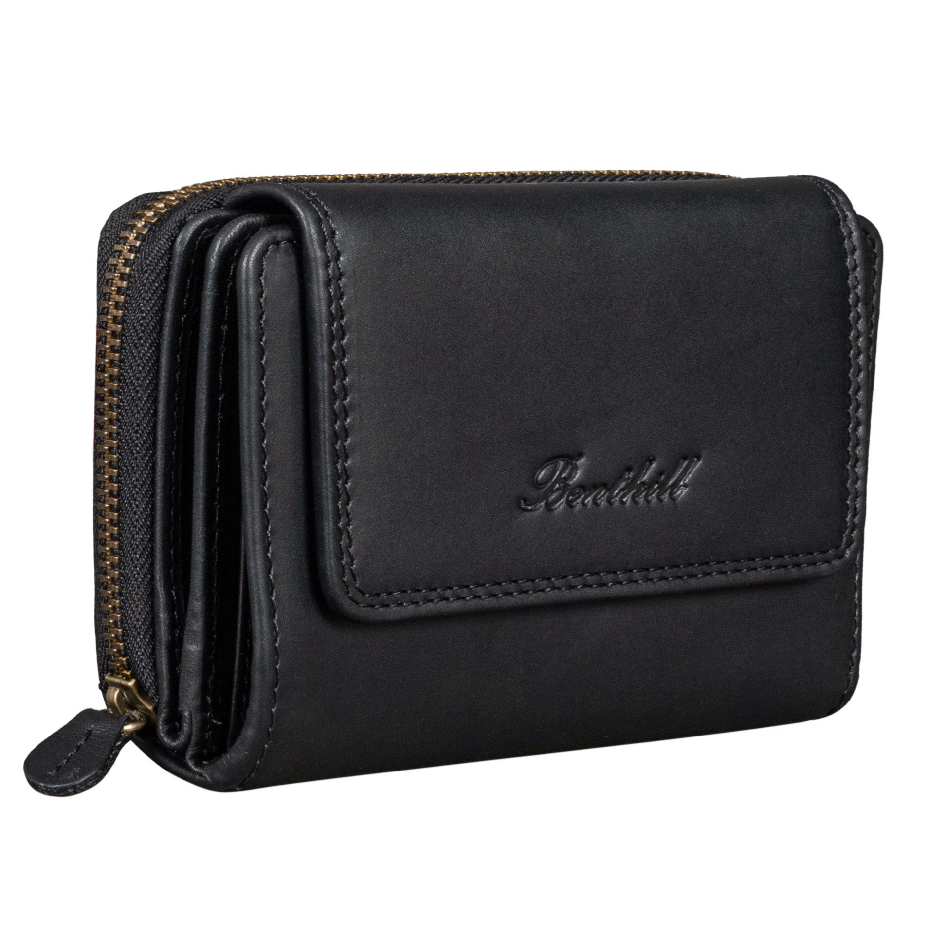 Benthill Geldbörse Damen Echt Leder RFID Geldbeutel viele Kartenfächer Port günstig online kaufen