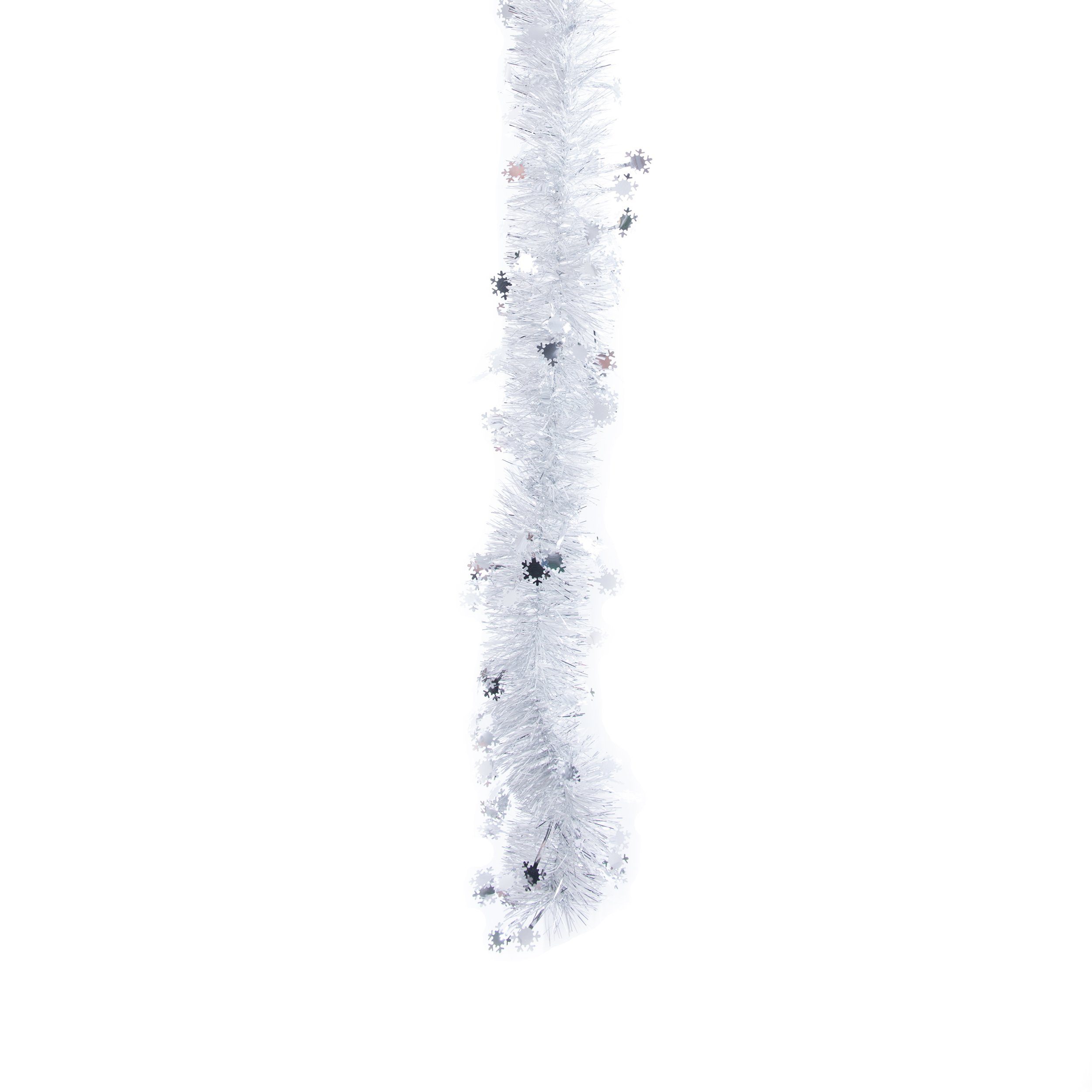 x künstlich, 6m Perlweiß, Weihnachtsschmuck DekoPrinz® Perlweiß Schneeflocken-Kette Ø100mm Girlanden