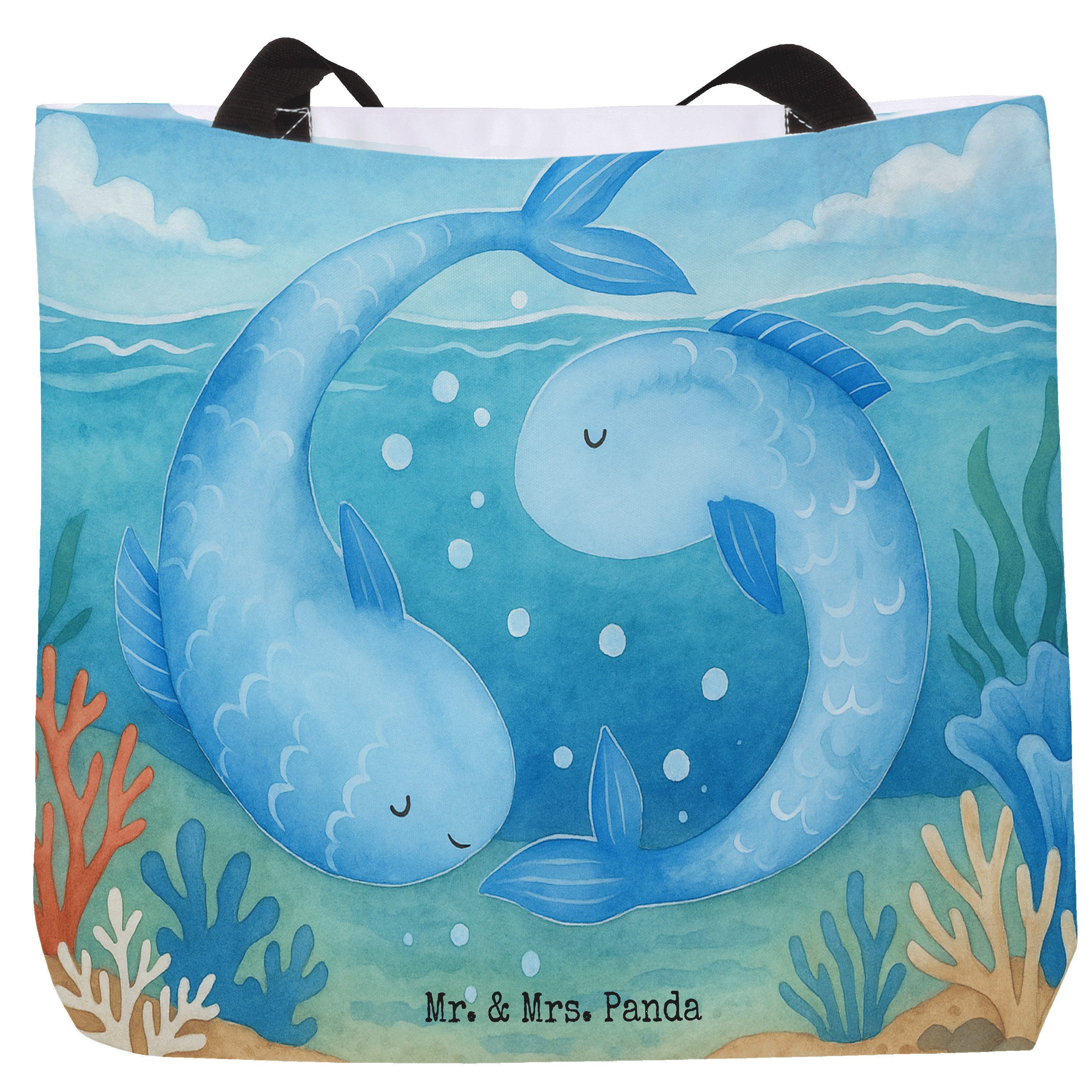 Shopper Sternzeichen Fische Design, Reisetasche, Weiß, Schultasche, Sternbild