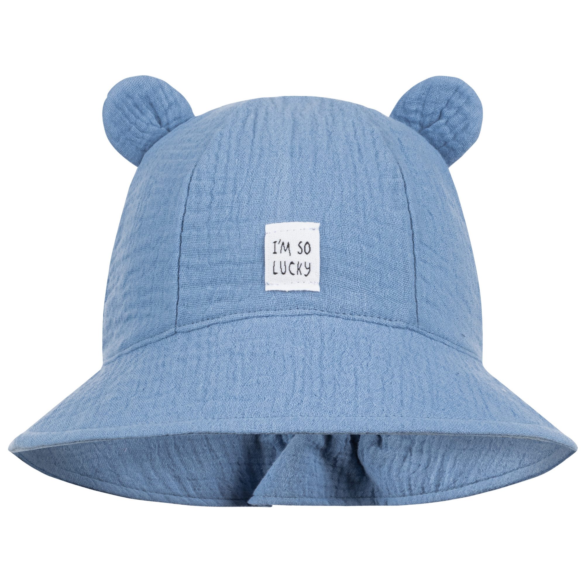 Smarilla Erstlingsmütze Sommermütze Kinderhut Fischerhut Junge Mädchen Babymütze Musselin aufgesetzte Ohren