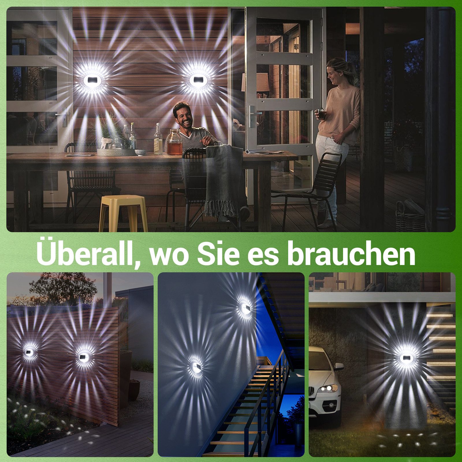 Elegear LED Solarleuchte 4/8Pack Solar Wandleuchte günstig online kaufen
